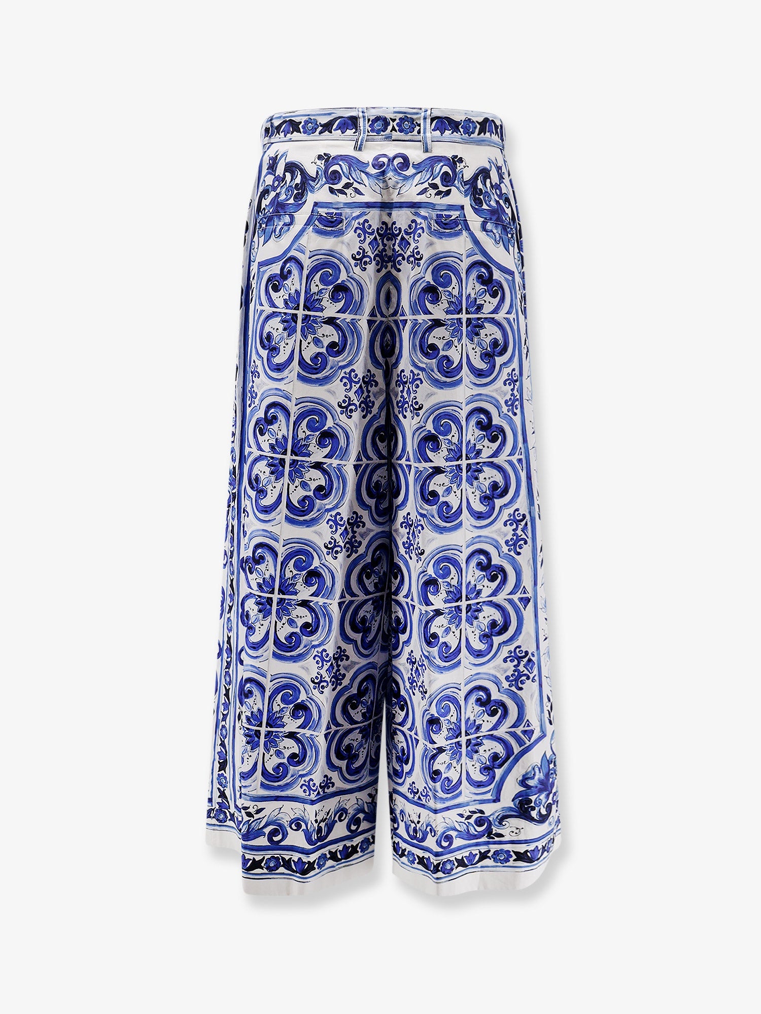 Dolce & Gabbana Women Cotton Trousers With Maiolica Print DOLCE & GABBANA