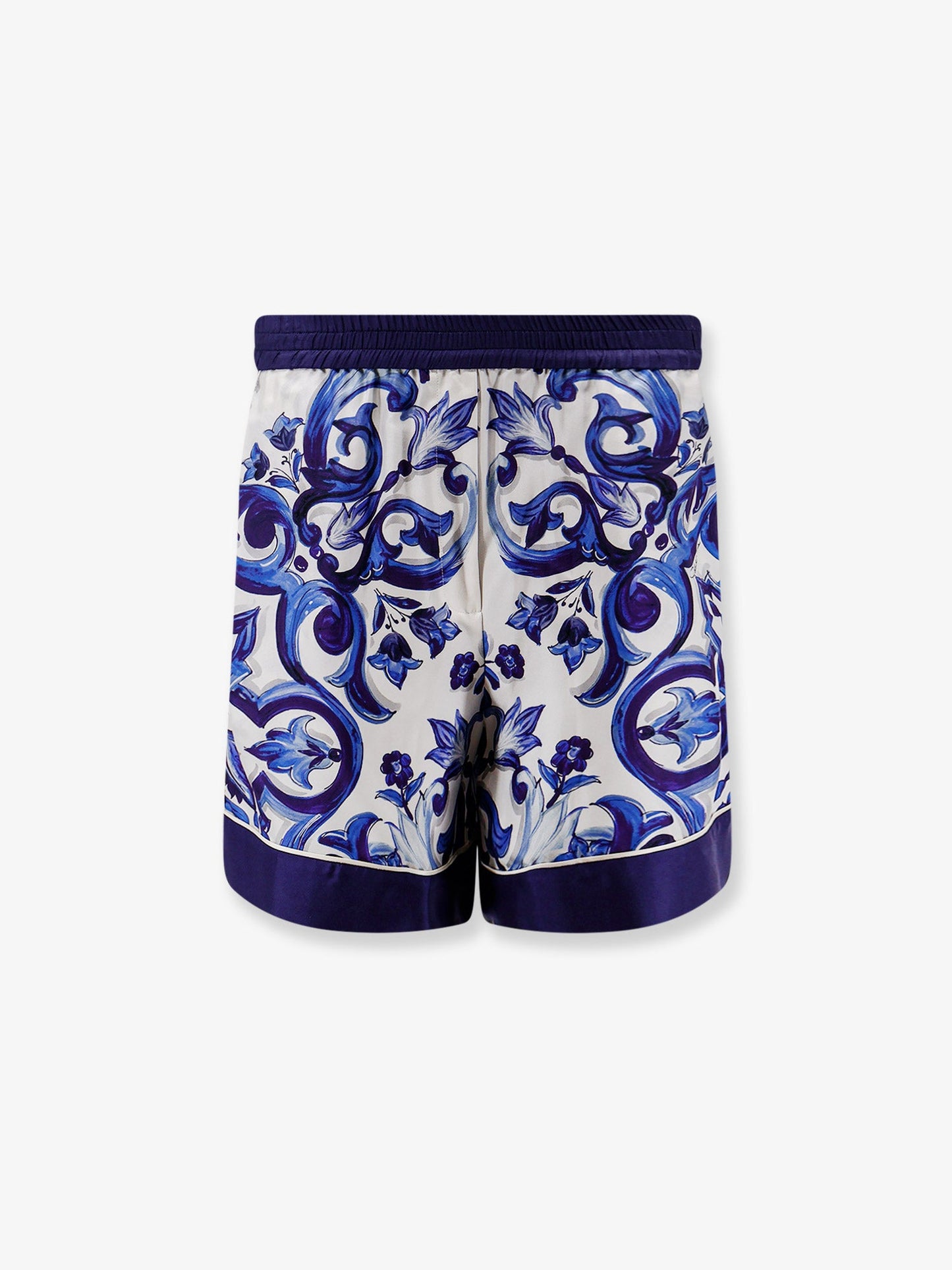 Dolce & Gabbana Women Silk Shorts With Maiolica Print DOLCE & GABBANA