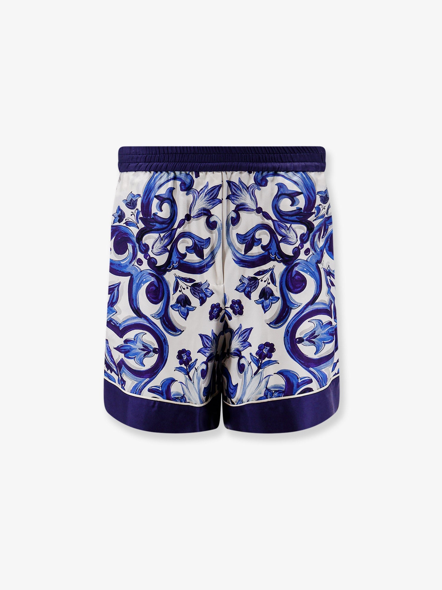 Dolce & Gabbana Women Silk Shorts With Maiolica Print DOLCE & GABBANA