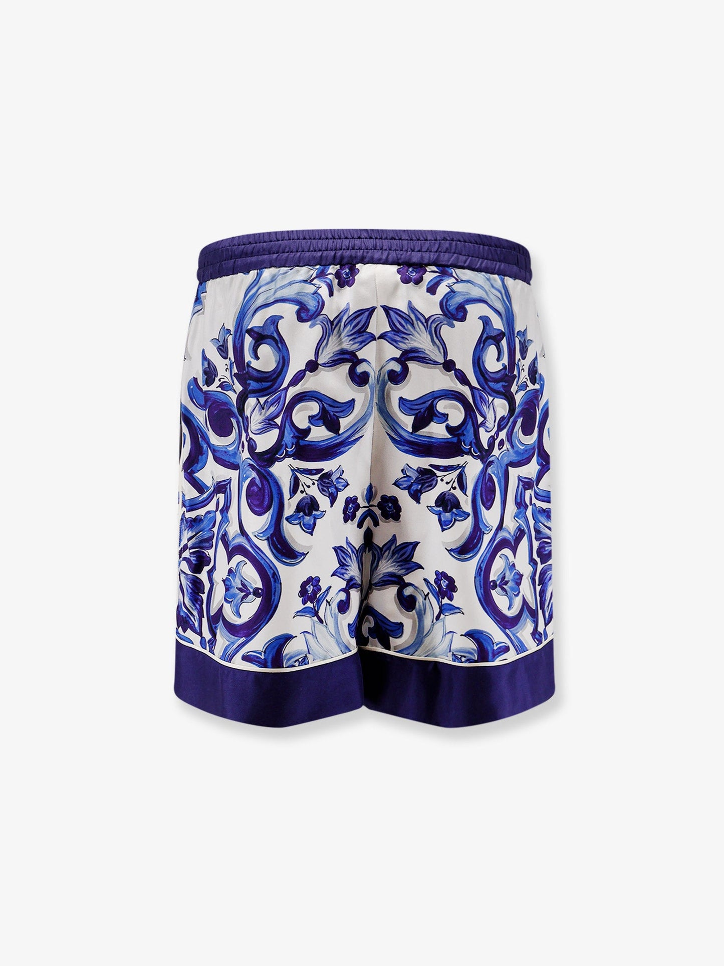 Dolce & Gabbana Women Silk Shorts With Maiolica Print DOLCE & GABBANA