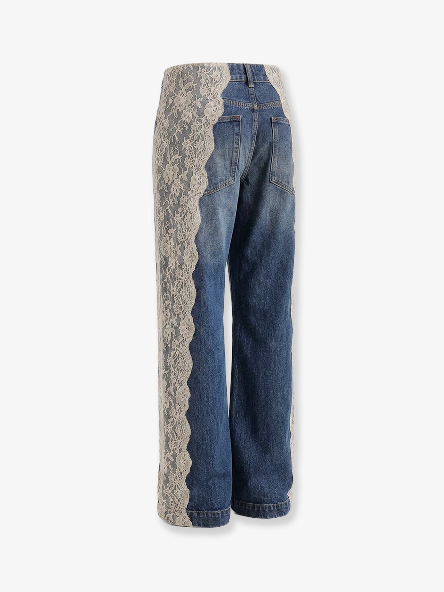 Dolce & Gabbana Women Blue Denim Jeans With Lace Profiles DOLCE & GABBANA