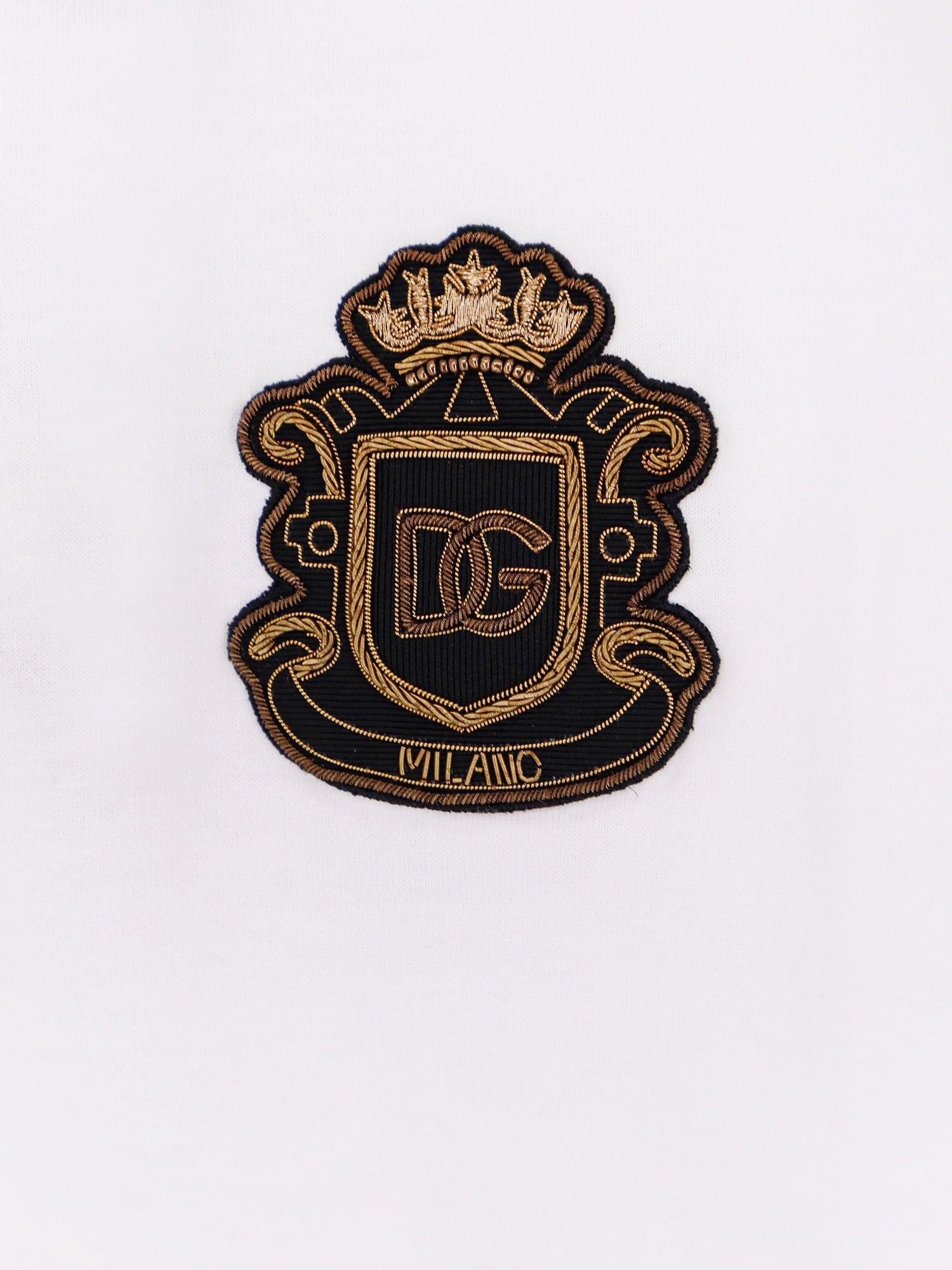 Dolce & Gabbana Men Cotton T-Shirt With Iconic Logo Patch DOLCE & GABBANA