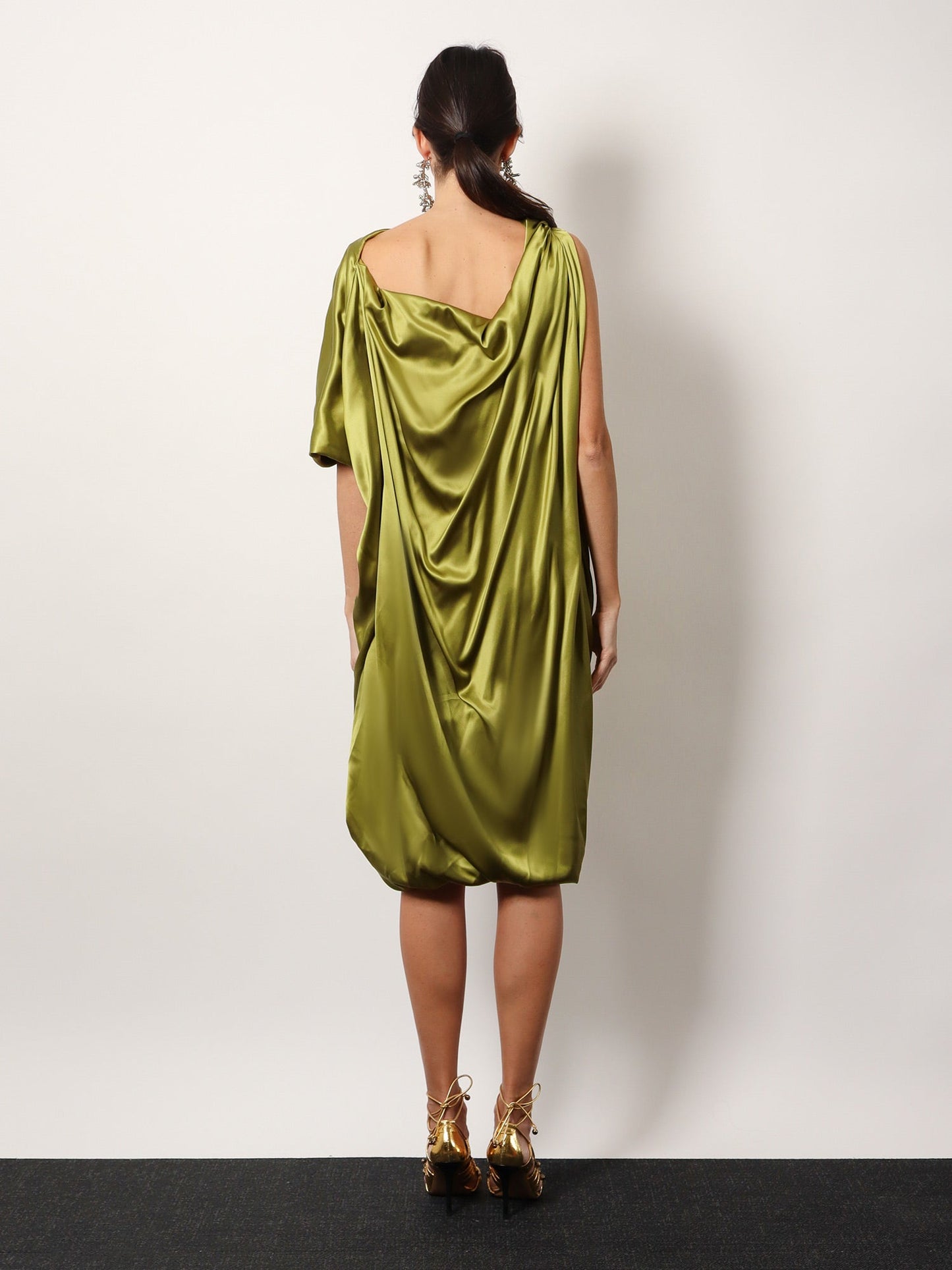 Dries Van Noten Women Dalant Silk Dress With Lateral Knot DRIES VAN NOTEN