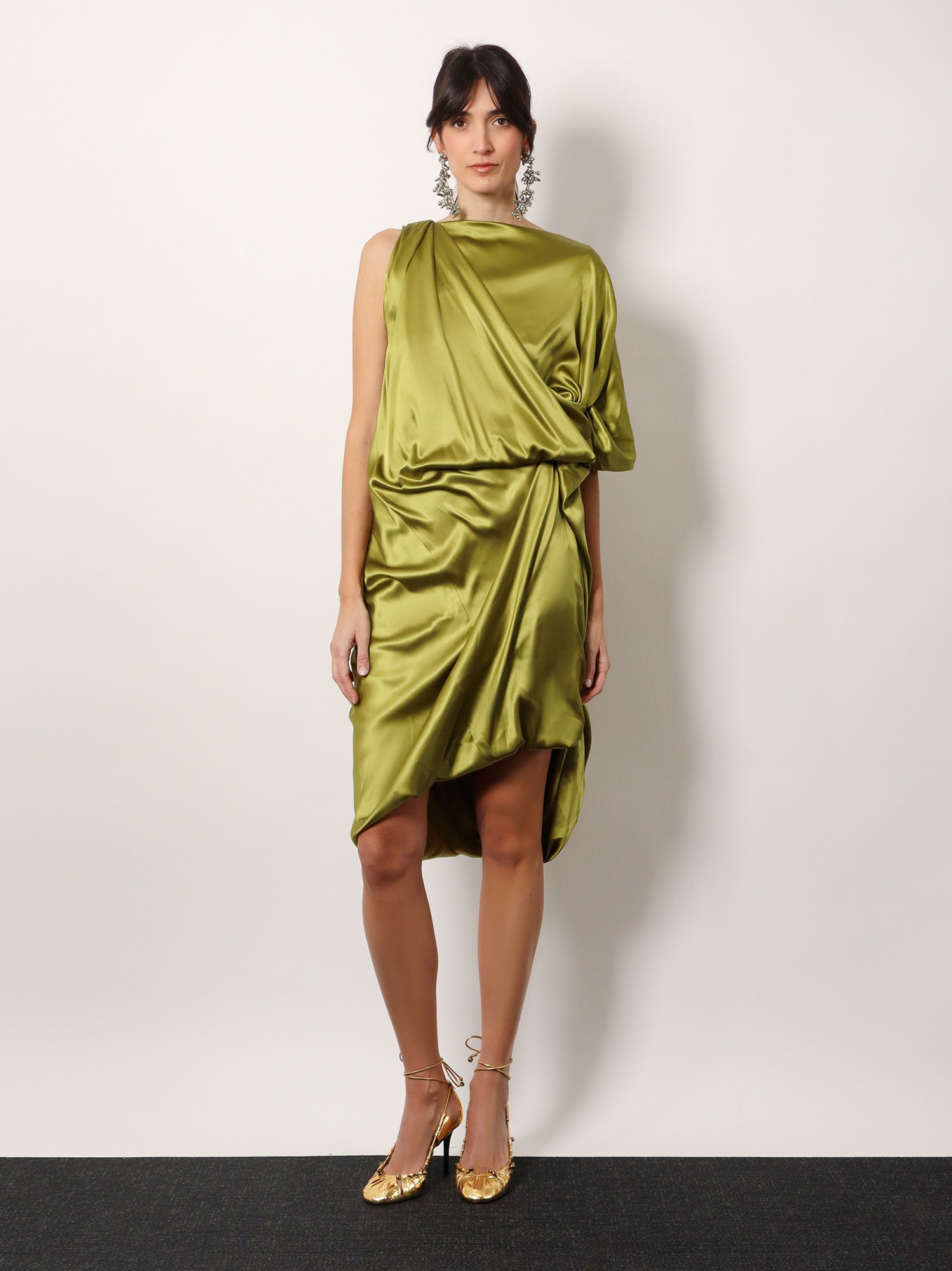 Dries Van Noten Women Dalant Silk Dress With Lateral Knot DRIES VAN NOTEN