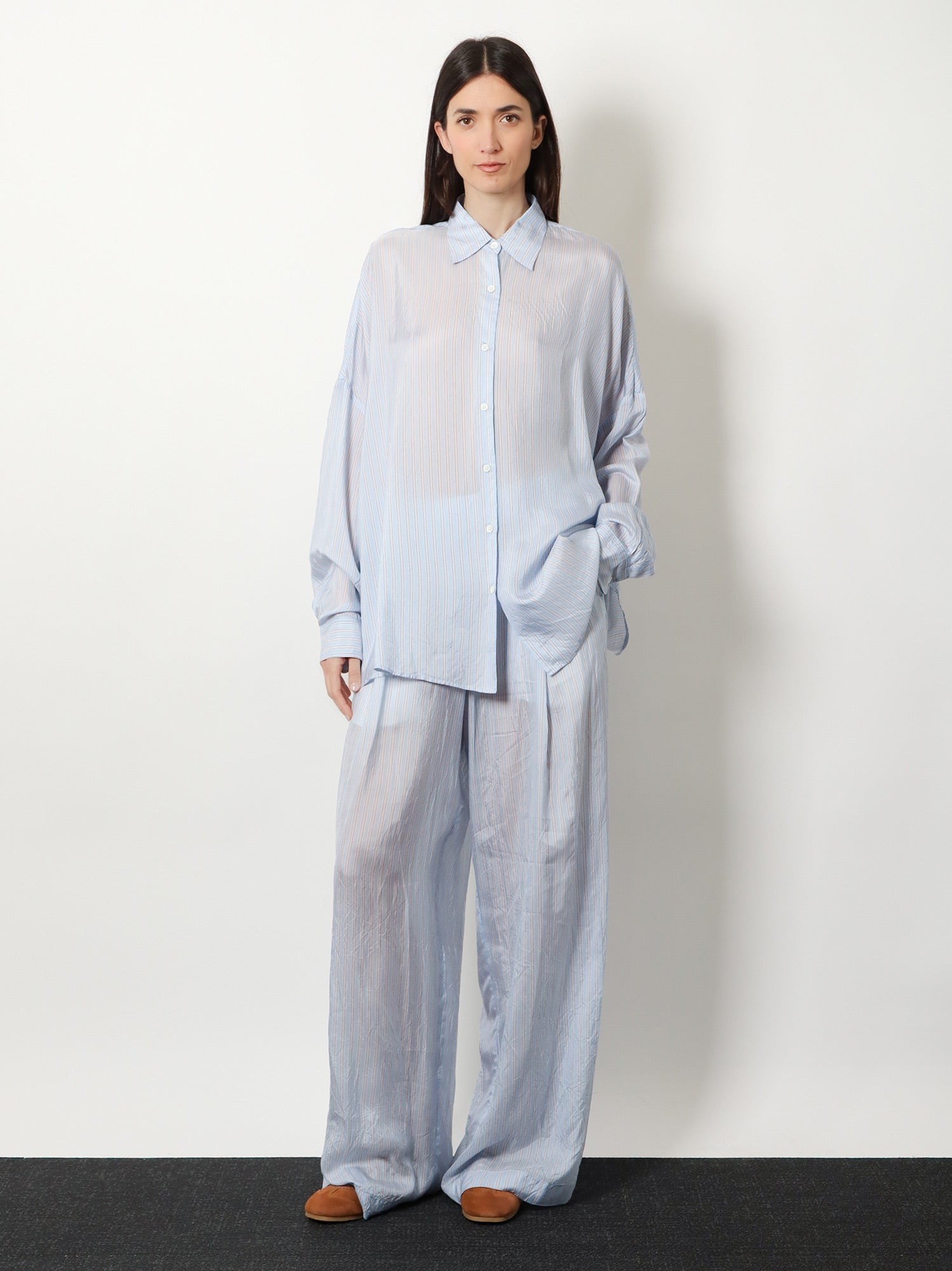 Dries Van Noten Women Casia Cupro Shirt With Striped Pattern DRIES VAN NOTEN