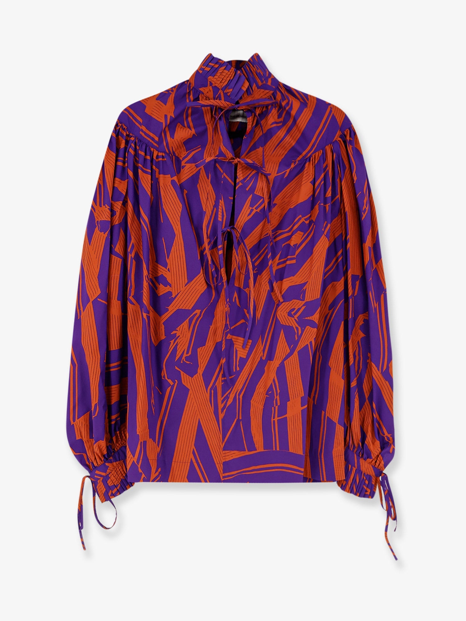 Dries Van Noten Women Catya Cotton Shirt With Crushed Stripe Print DRIES VAN NOTEN