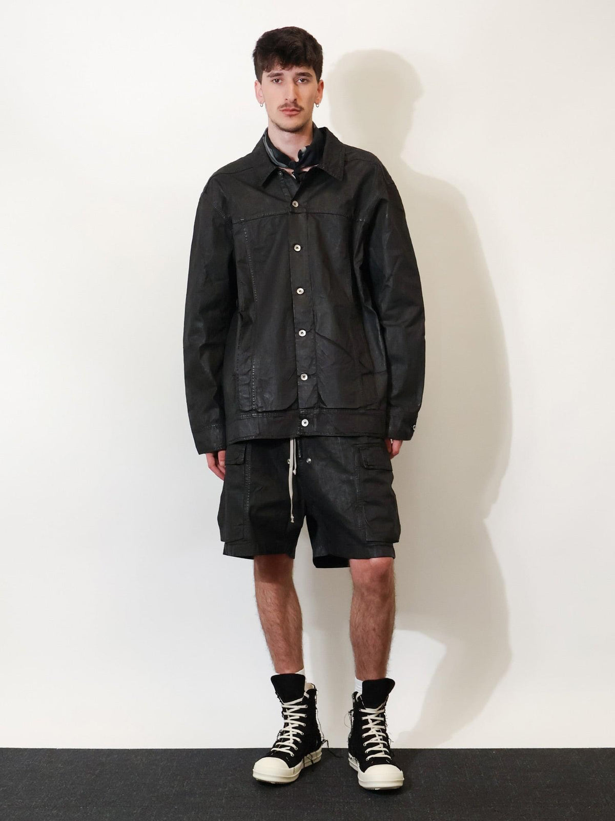 Drkshdw Men Waxed Black Denim Jacket DRKSHDW