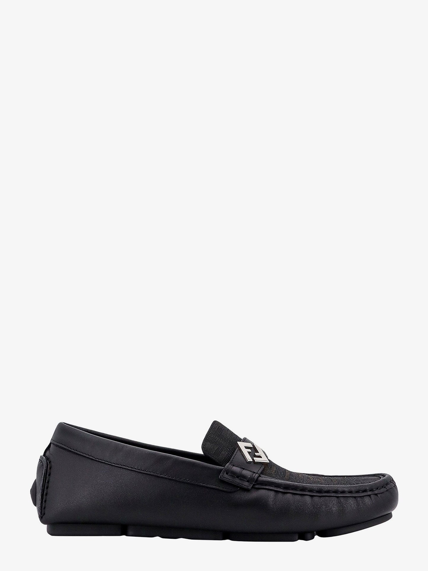 Fendi Men Leather And Canvas Loafers FENDI
