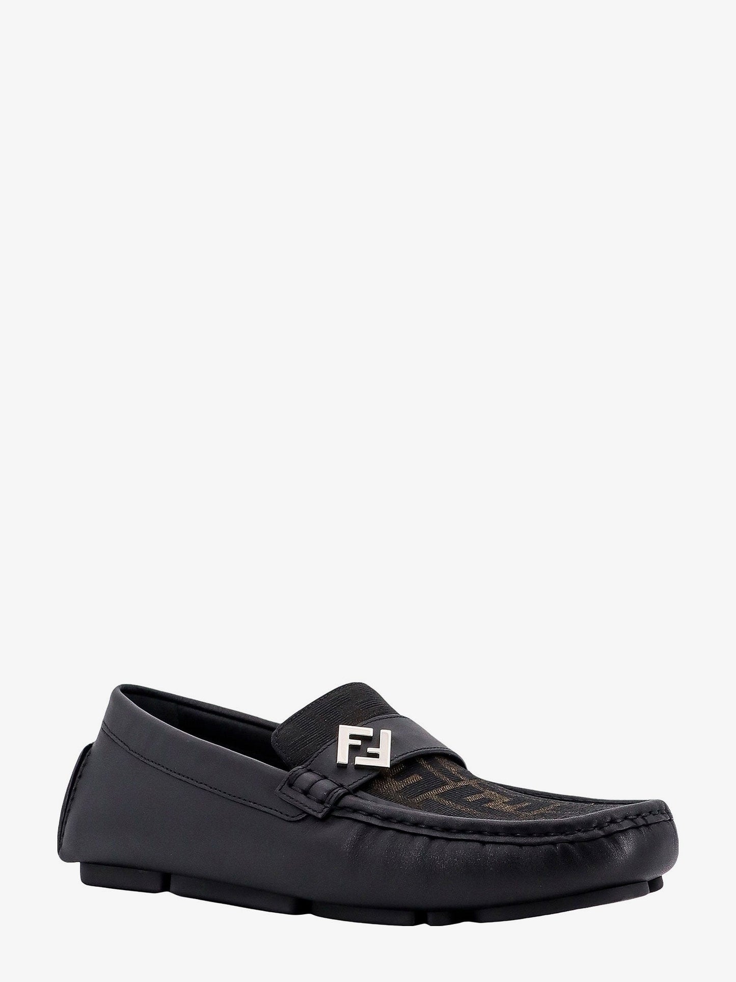 Fendi Men Leather And Canvas Loafers FENDI