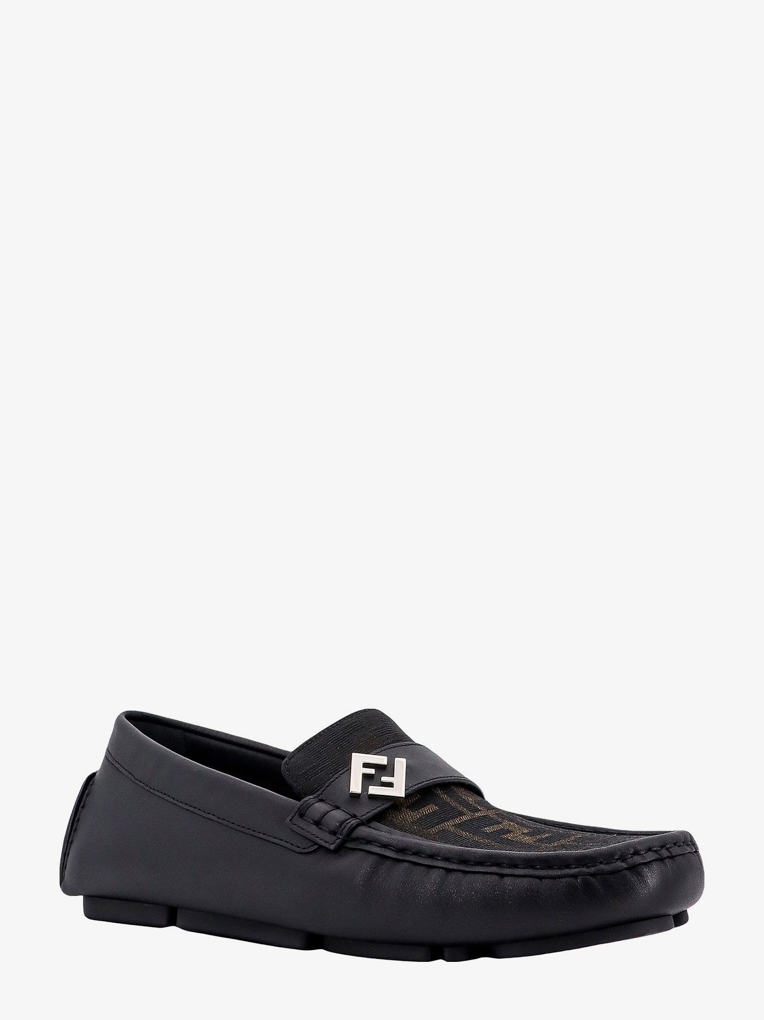 Fendi Men Leather And Canvas Loafers FENDI