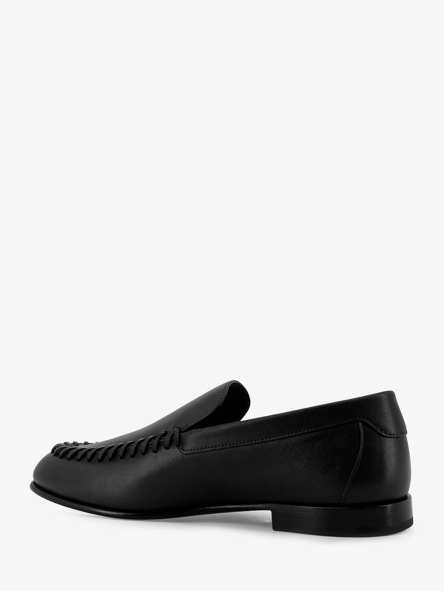 Fendi Men Leather Loafers With Metal Ff Logo FENDI