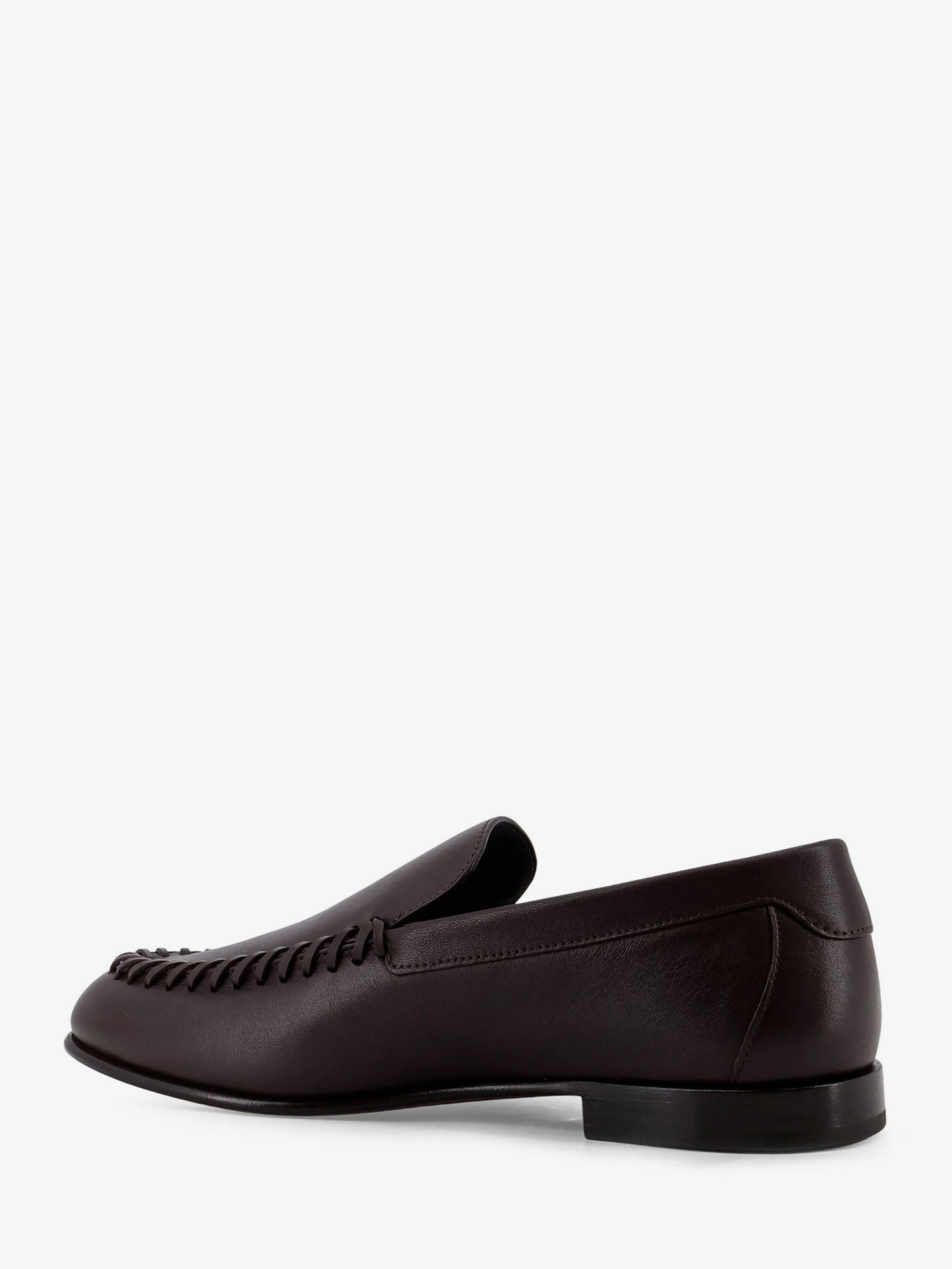 Fendi Men Leather Loafers With Metal Ff Logo FENDI