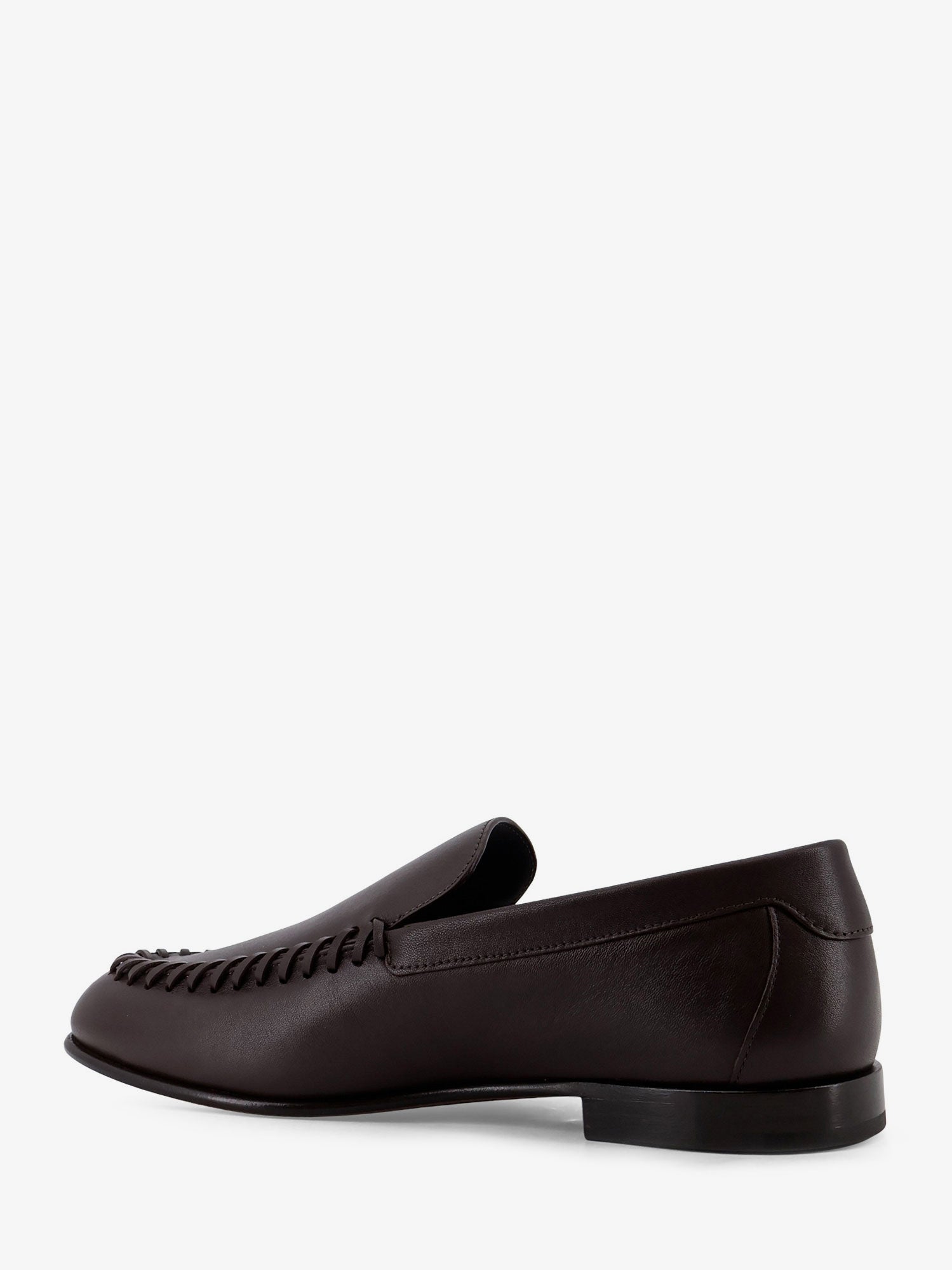Fendi Men Leather Loafers With Metal Ff Logo FENDI