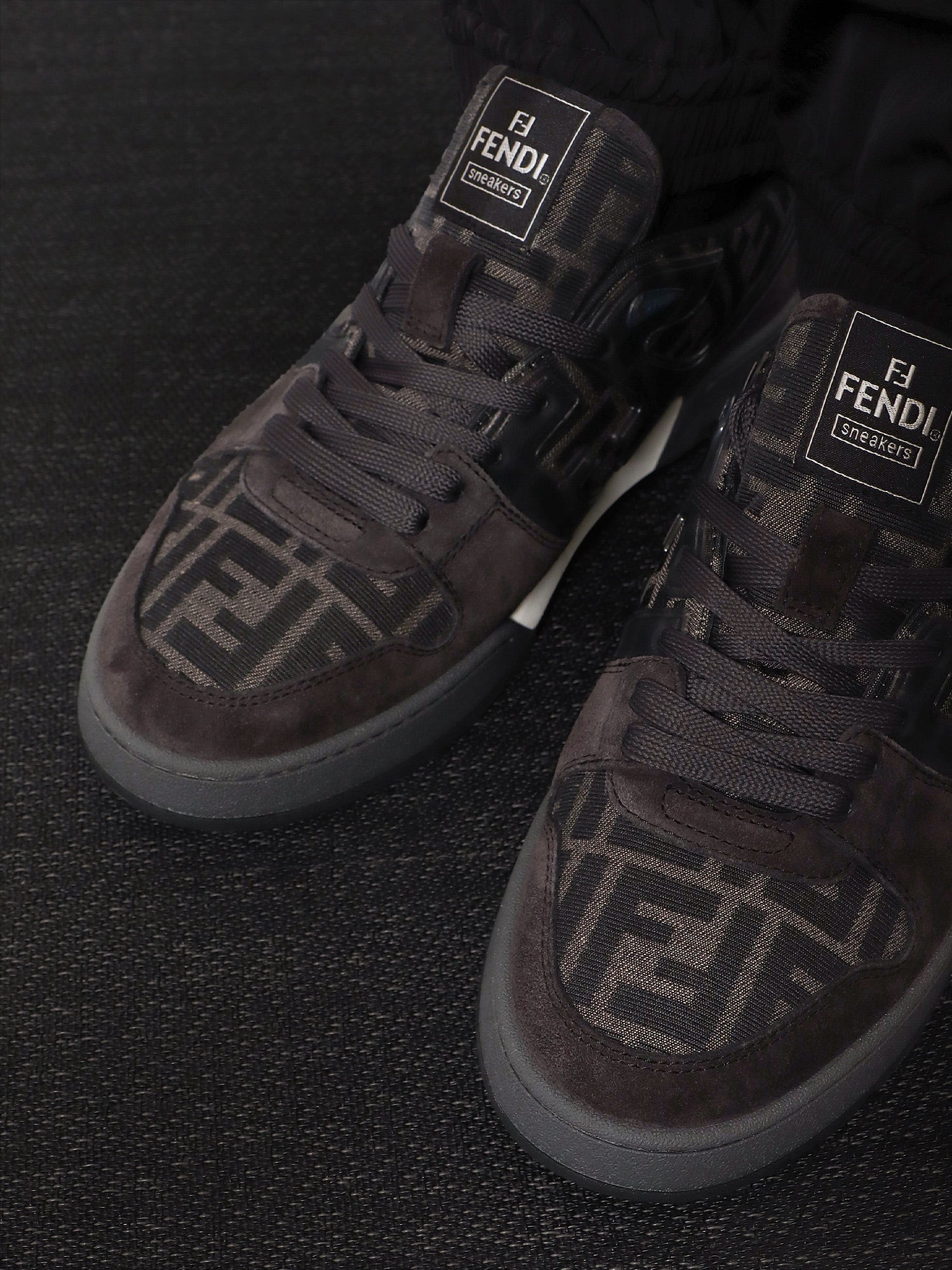 Fendi Men Fendi Match Sneakers In Ff Jacquard Fabric And Suede FENDI