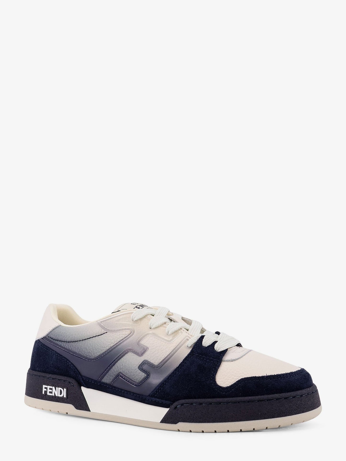Fendi Men Match Leather Sneakers With Suede Inserts FENDI