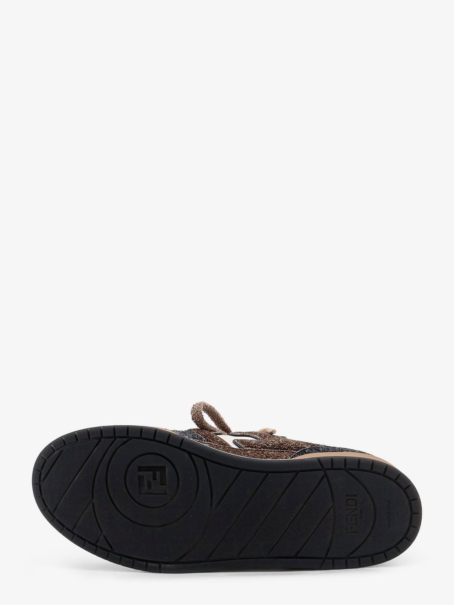 Fendi Men Sneakers Fendi Match In Pelle Bianca E Suede Marrone FENDI