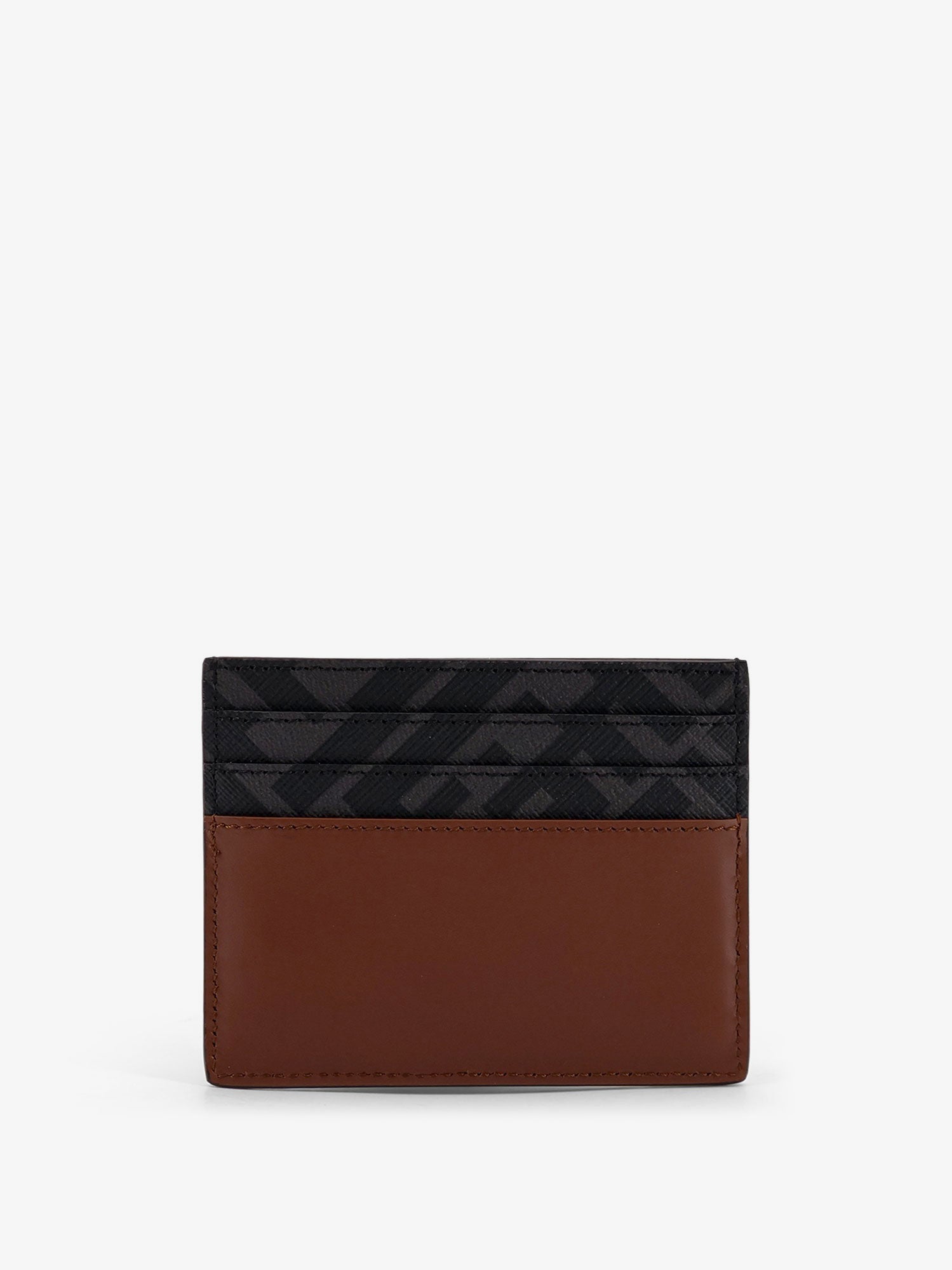 Fendi Men Leather And Ff Fabric Card Holder FENDI