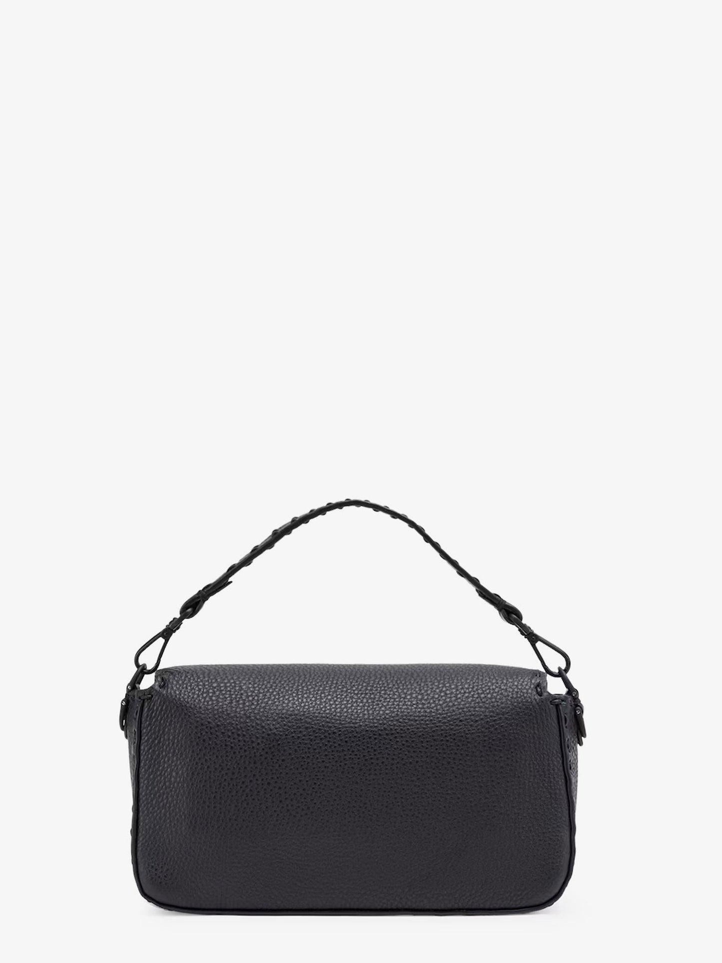 Fendi Men Baguette Leather Shoulder Bag With Selleria Stitchings FENDI