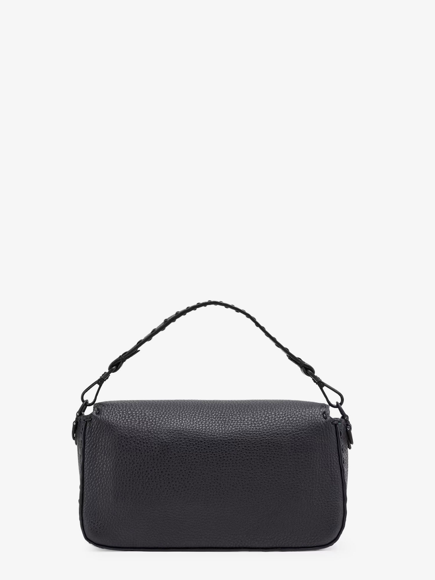 Fendi Men Baguette Leather Shoulder Bag With Selleria Stitchings FENDI