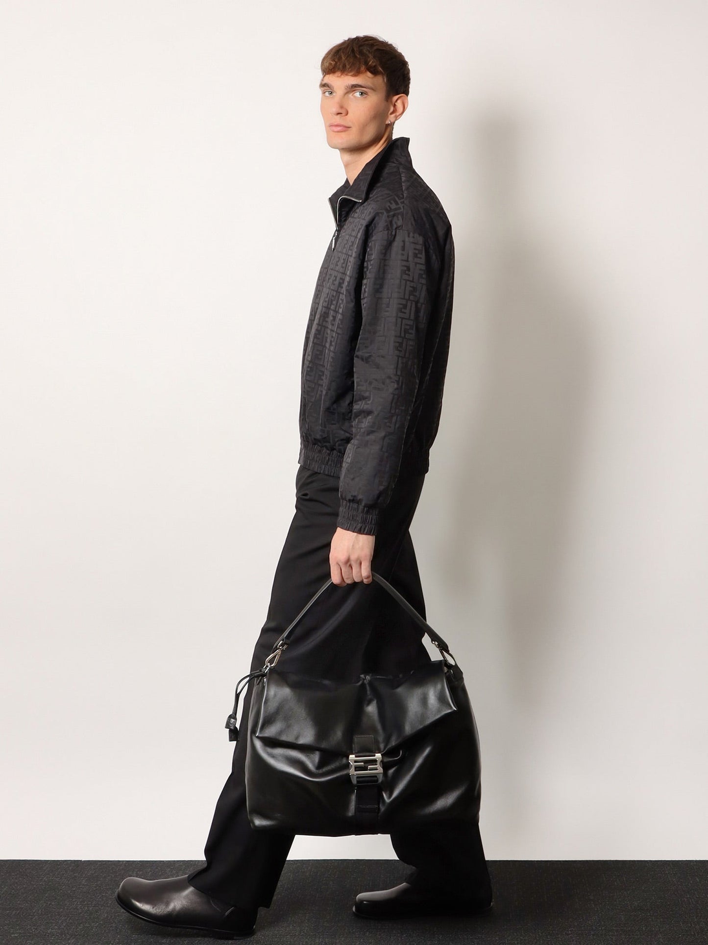 Fendi Men Fendi Flux Maxi Messenger Leather Crossbody Bag FENDI