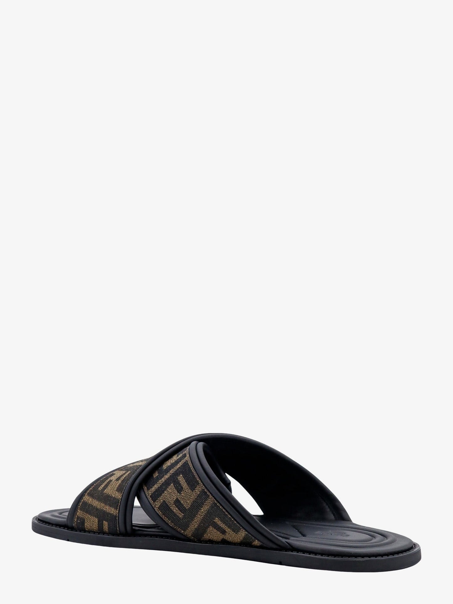 Fendi Men Ff Jacquard Fabric Sandals With Embroidered Logo FENDI