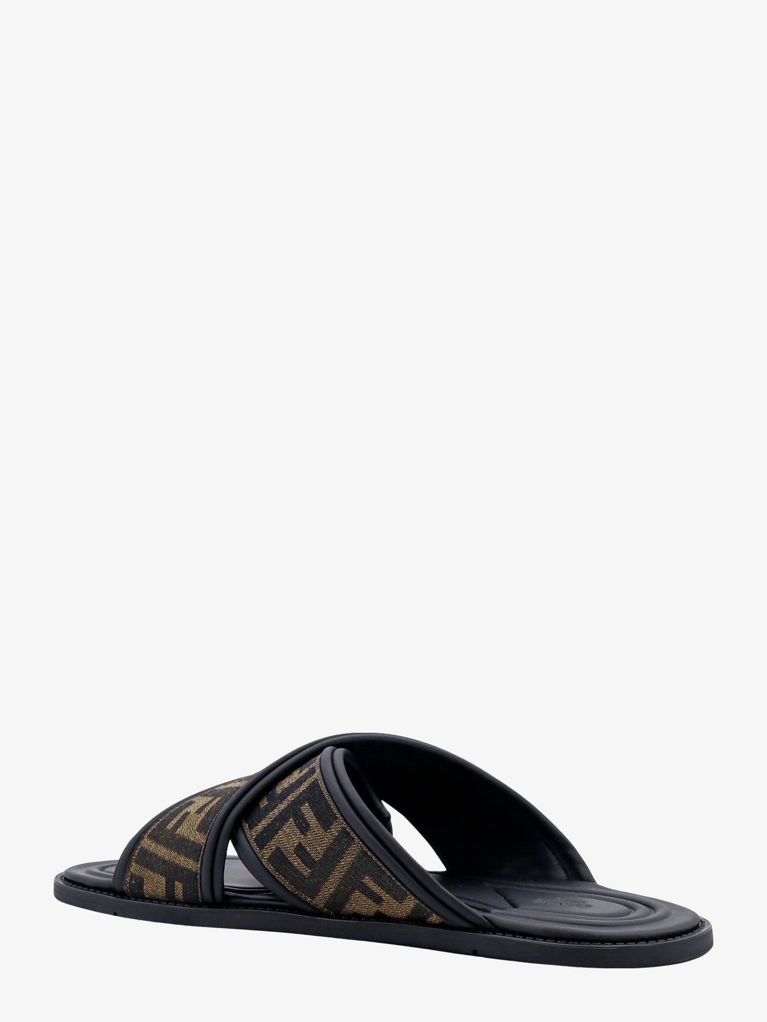 Fendi Men Ff Jacquard Fabric Sandals With Embroidered Logo FENDI