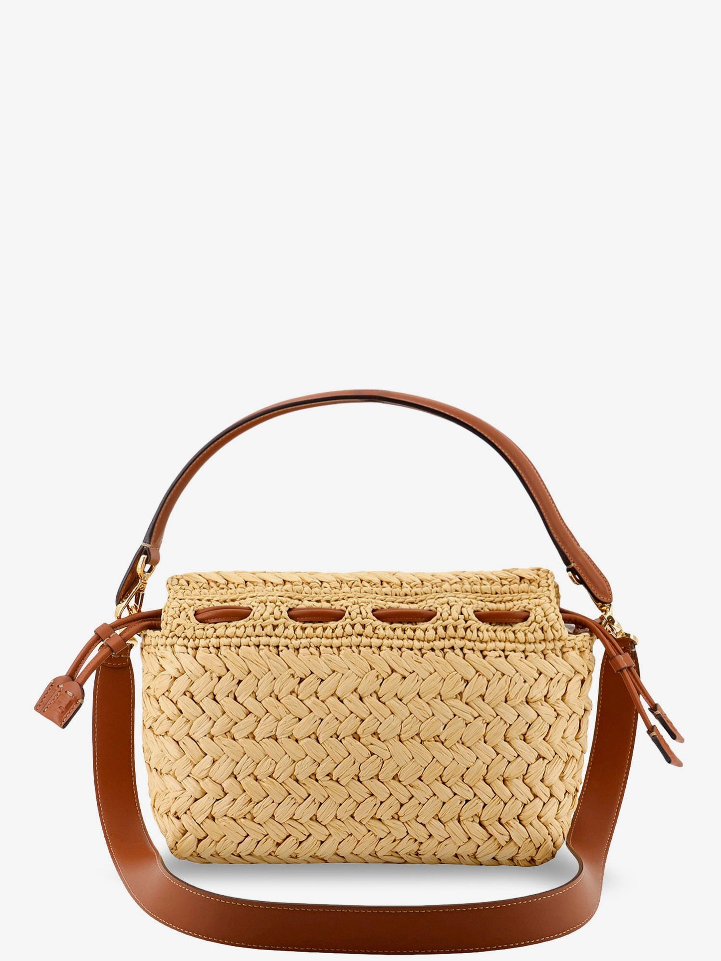 Fendi Women Mamma Baguette Medium Raffia Crossbody Bag FENDI