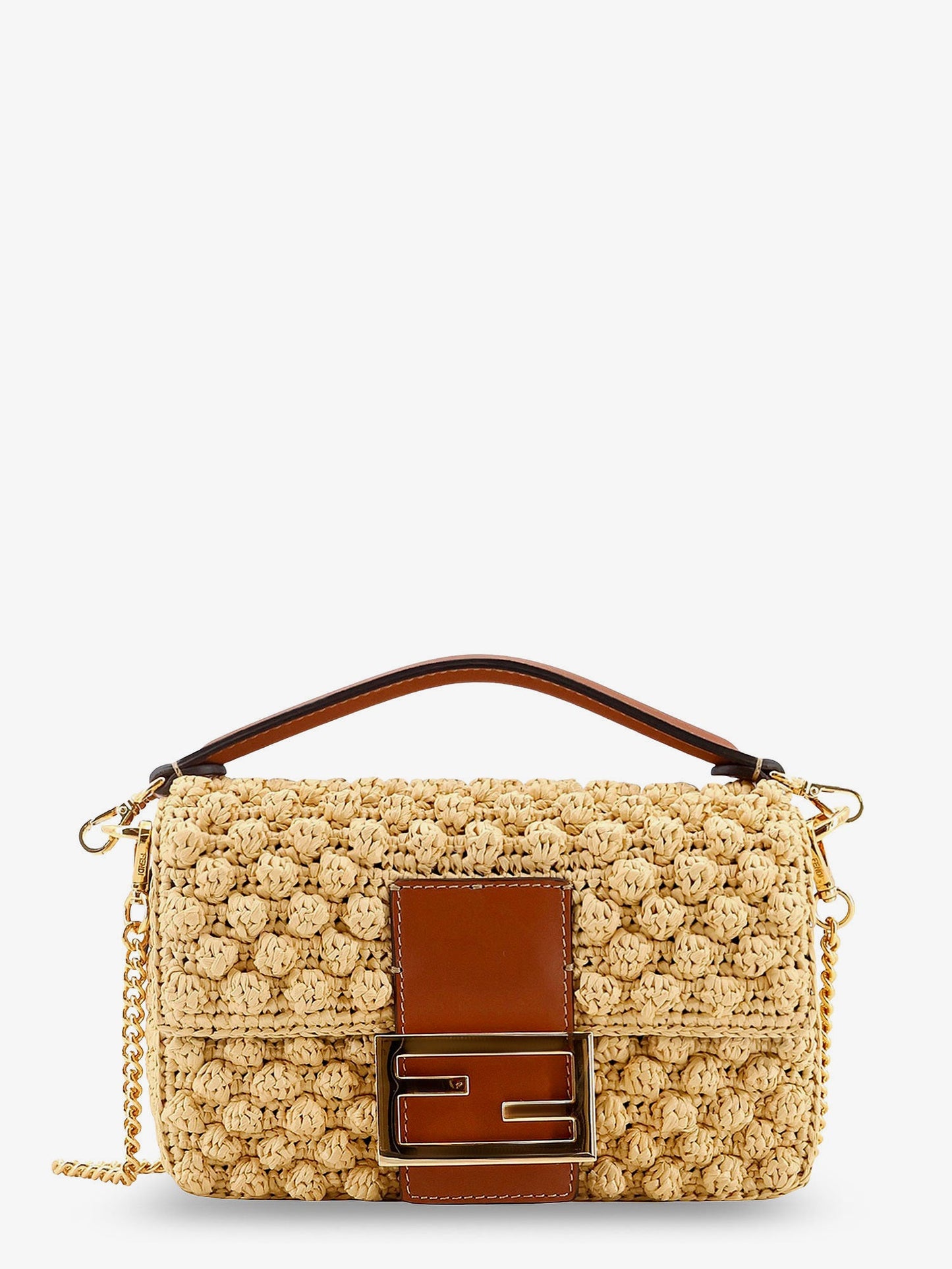 Fendi Women Baguetteâ® Mini Raffia Crossbody Bag FENDI