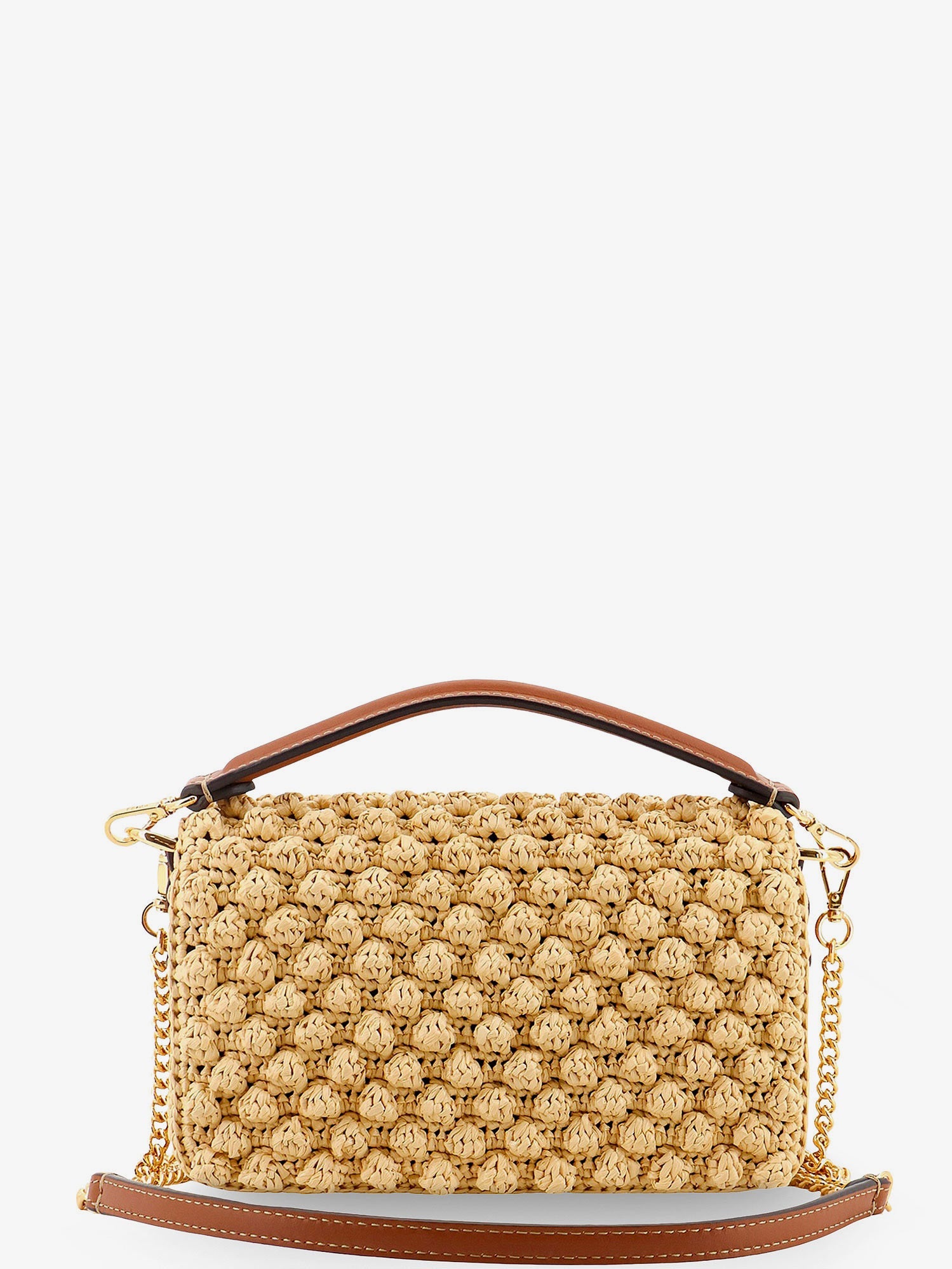 Fendi Women Baguetteâ® Mini Raffia Crossbody Bag FENDI
