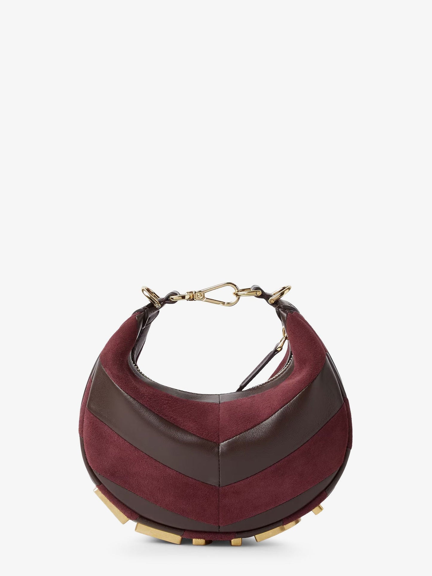 Fendi Women Fendigraphy Mini Leather Handbag With Metal Lettering Logo FENDI