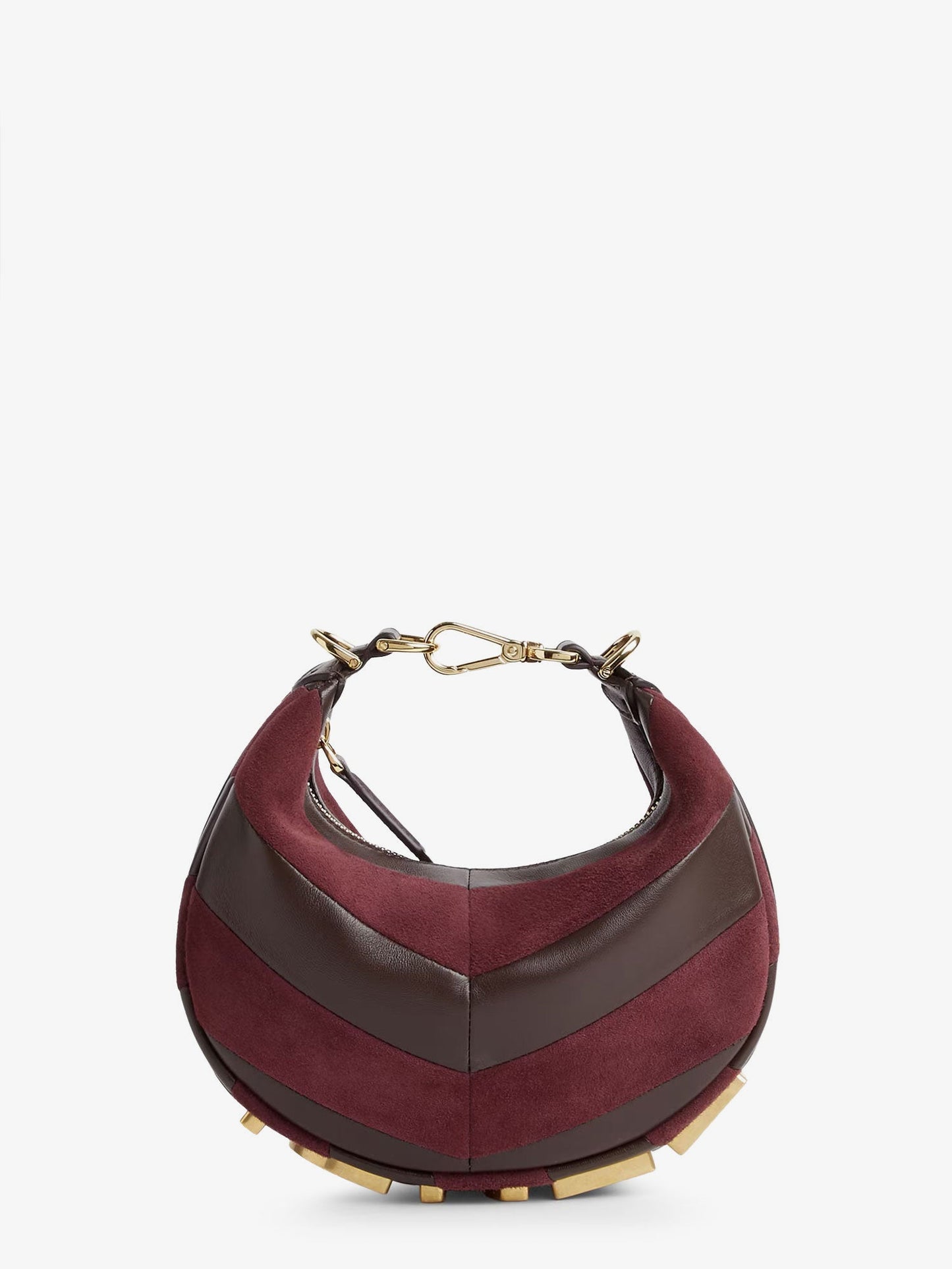 Fendi Women Fendigraphy Mini Leather Handbag With Metal Lettering Logo FENDI