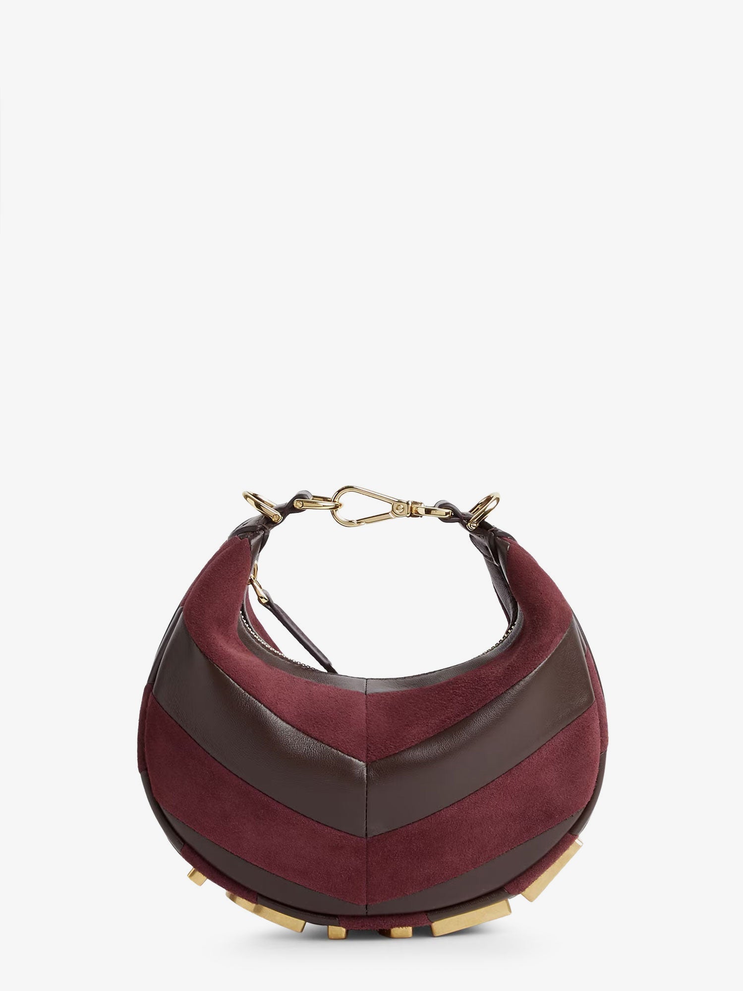 Fendi Women Fendigraphy Mini Leather Handbag With Metal Lettering Logo FENDI