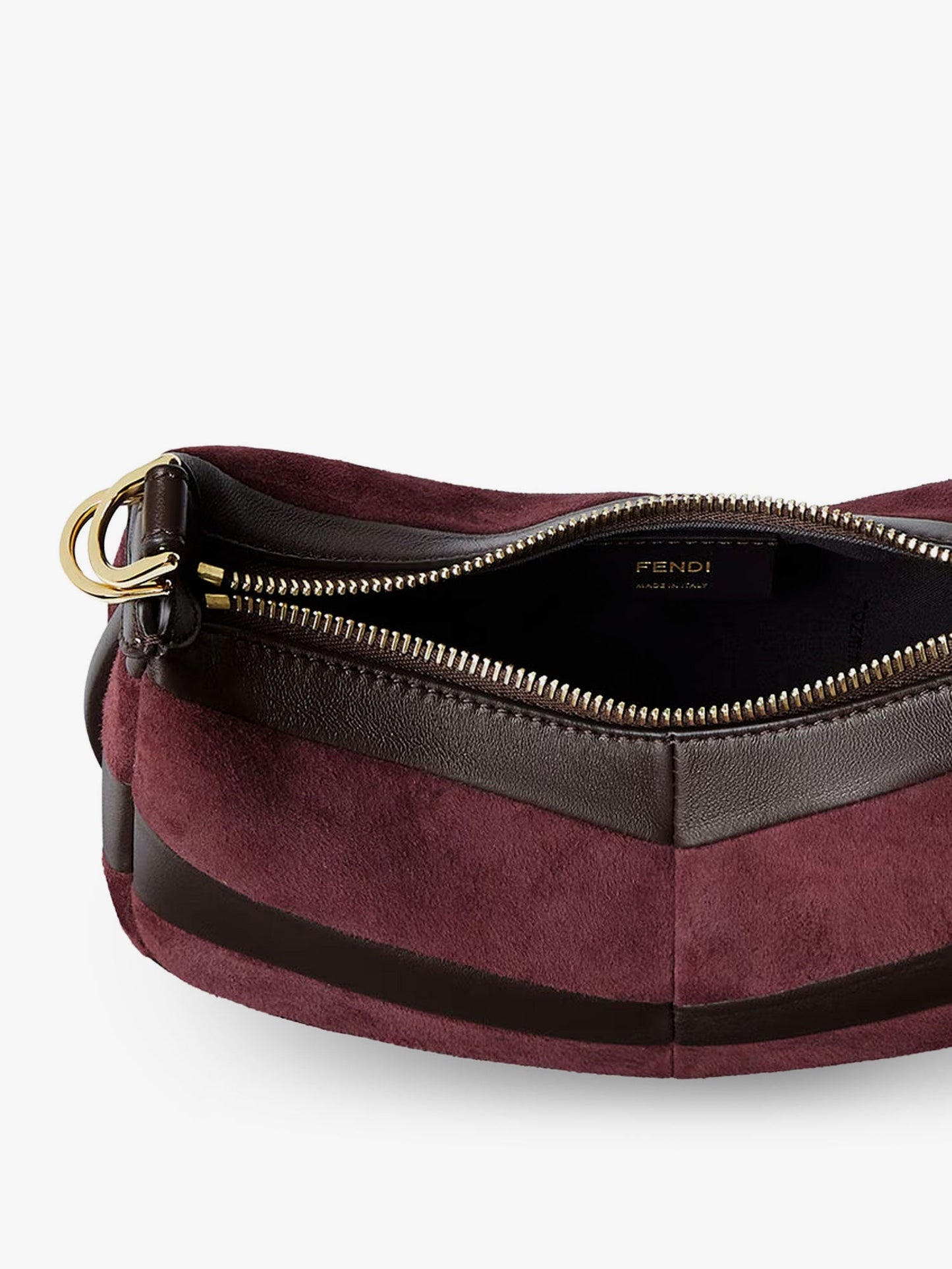 Fendi Women Fendigraphy Mini Leather Handbag With Metal Lettering Logo FENDI
