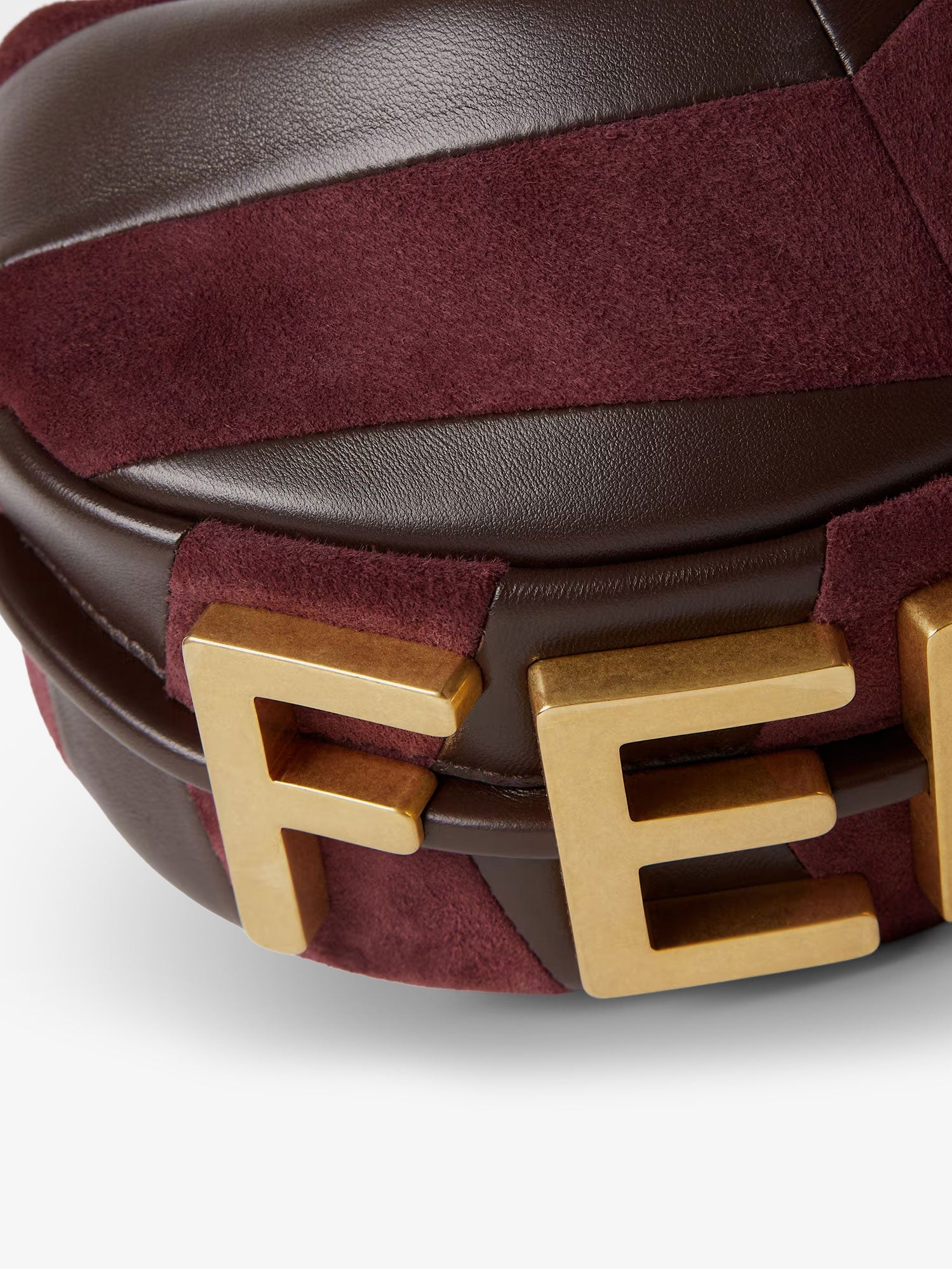 Fendi Women Fendigraphy Mini Leather Handbag With Metal Lettering Logo FENDI