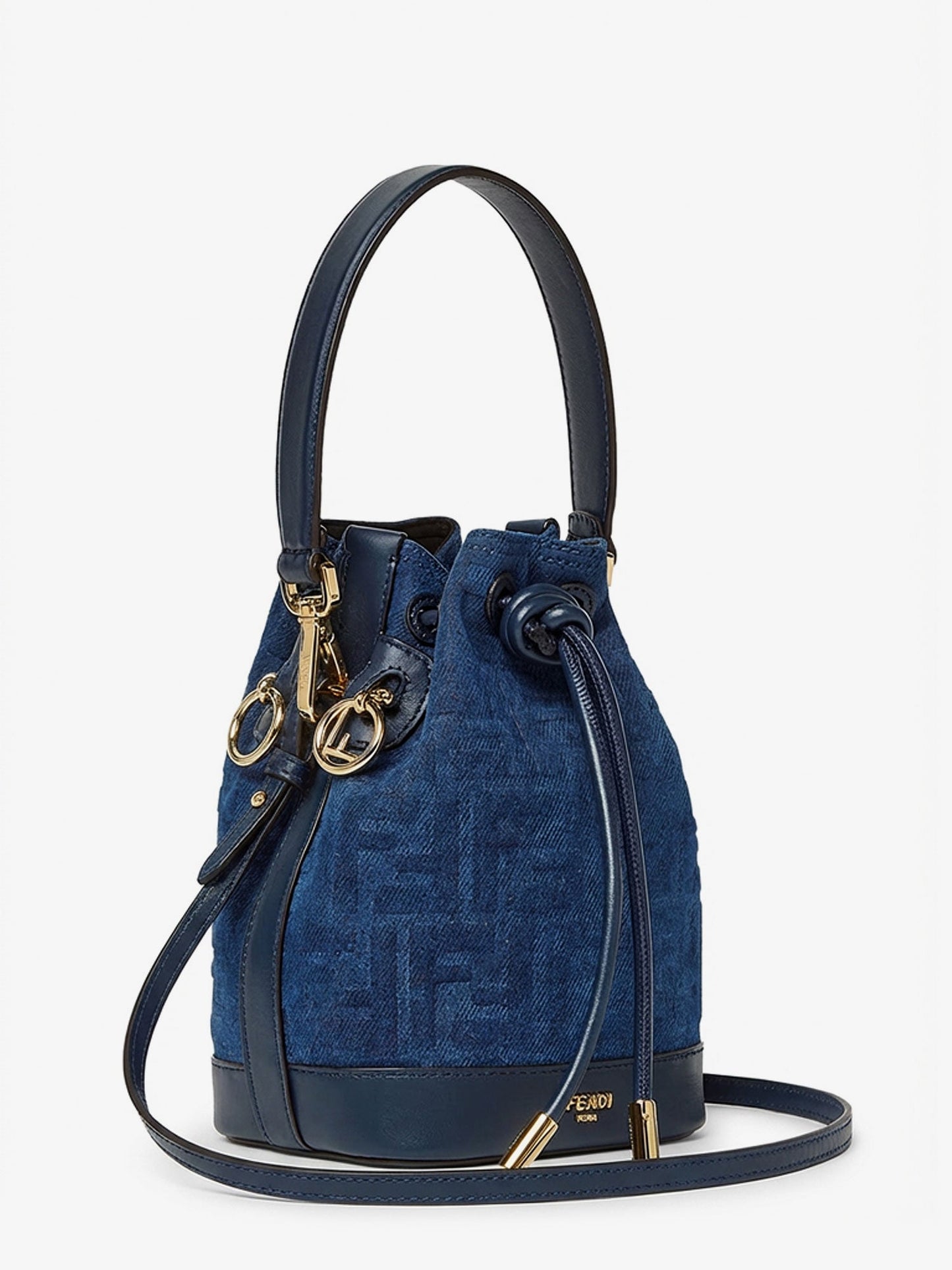 Fendi Women Mon Tresor Ff Flocked Denim Crossbody Bag FENDI