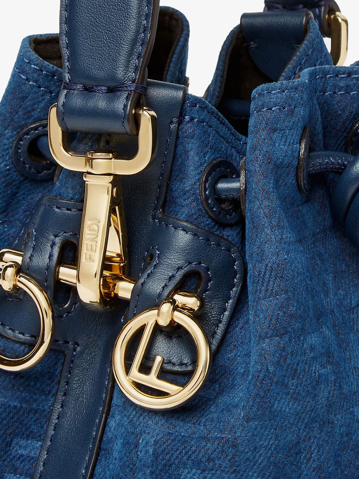 Fendi Women Mon Tresor Ff Flocked Denim Crossbody Bag FENDI
