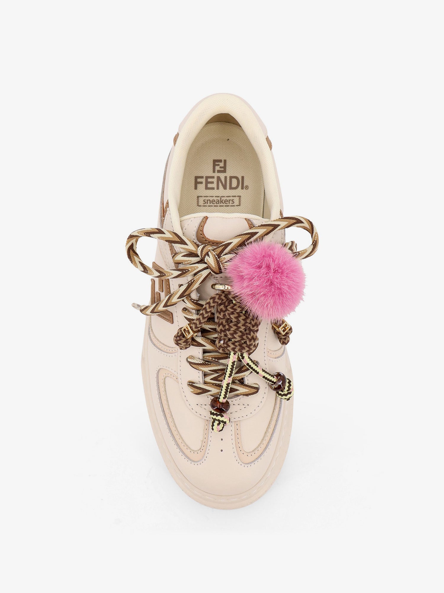 Fendi Women Fendi Match Leather Platform Sneakers With Charms FENDI