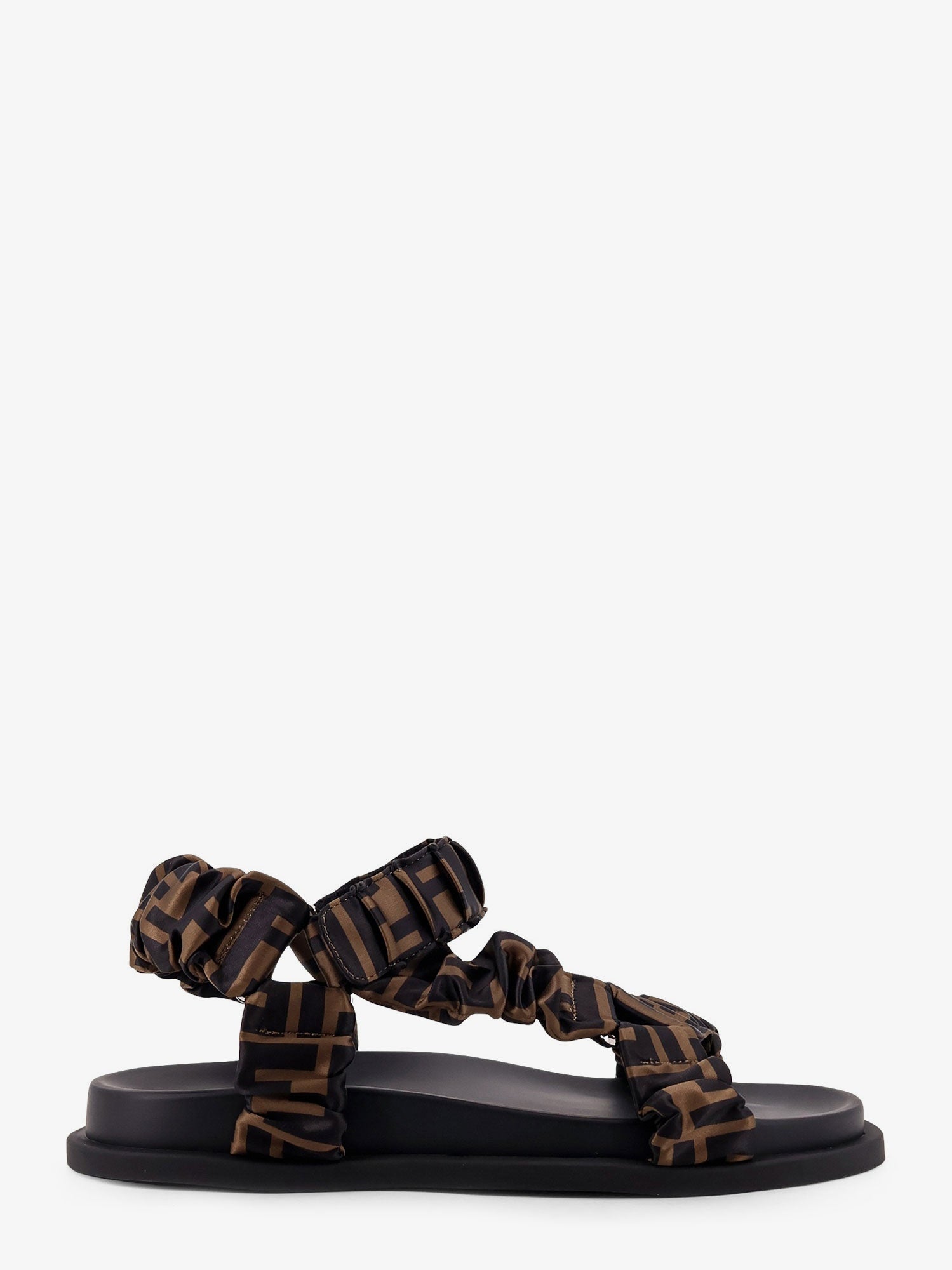 Fendi Women Feel Sandals In Elastic Satin With Ff Motif FENDI