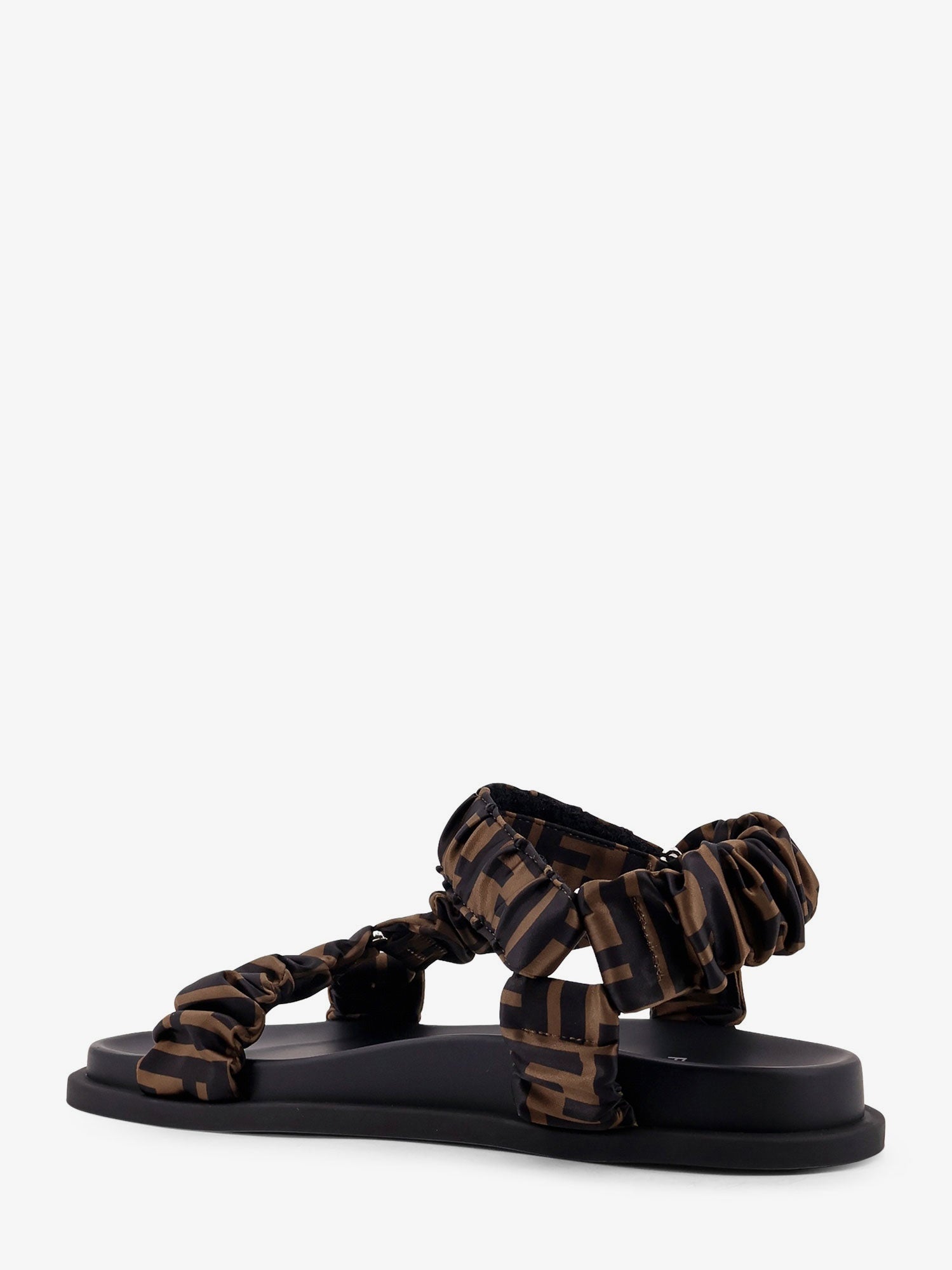 Fendi Women Feel Sandals In Elastic Satin With Ff Motif FENDI
