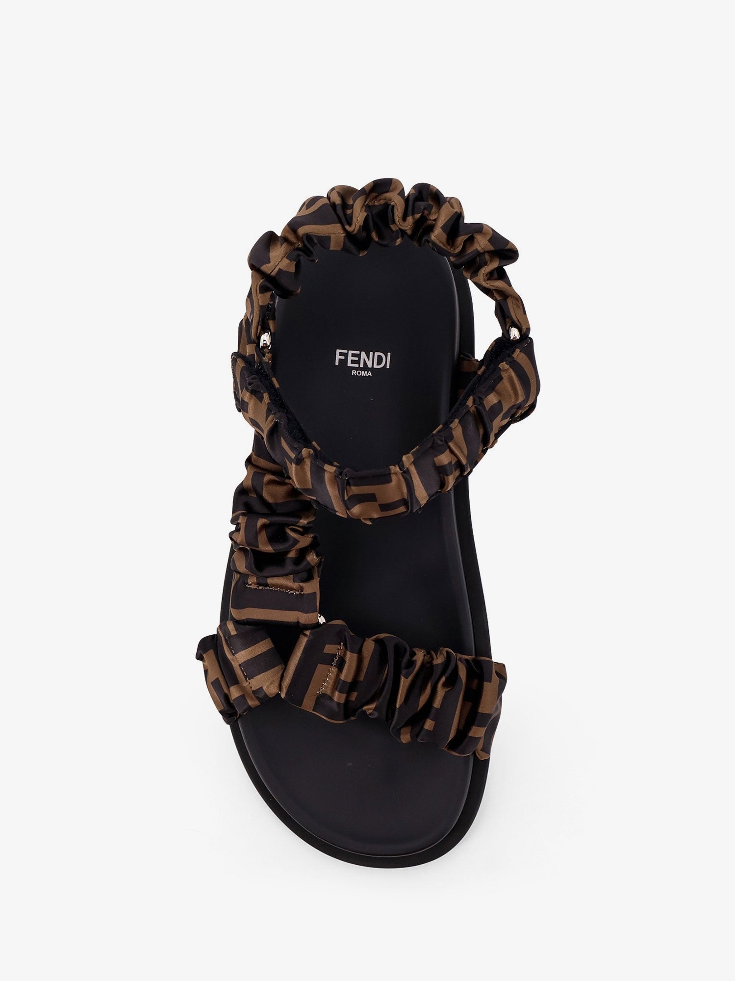 Fendi Women Feel Sandals In Elastic Satin With Ff Motif FENDI