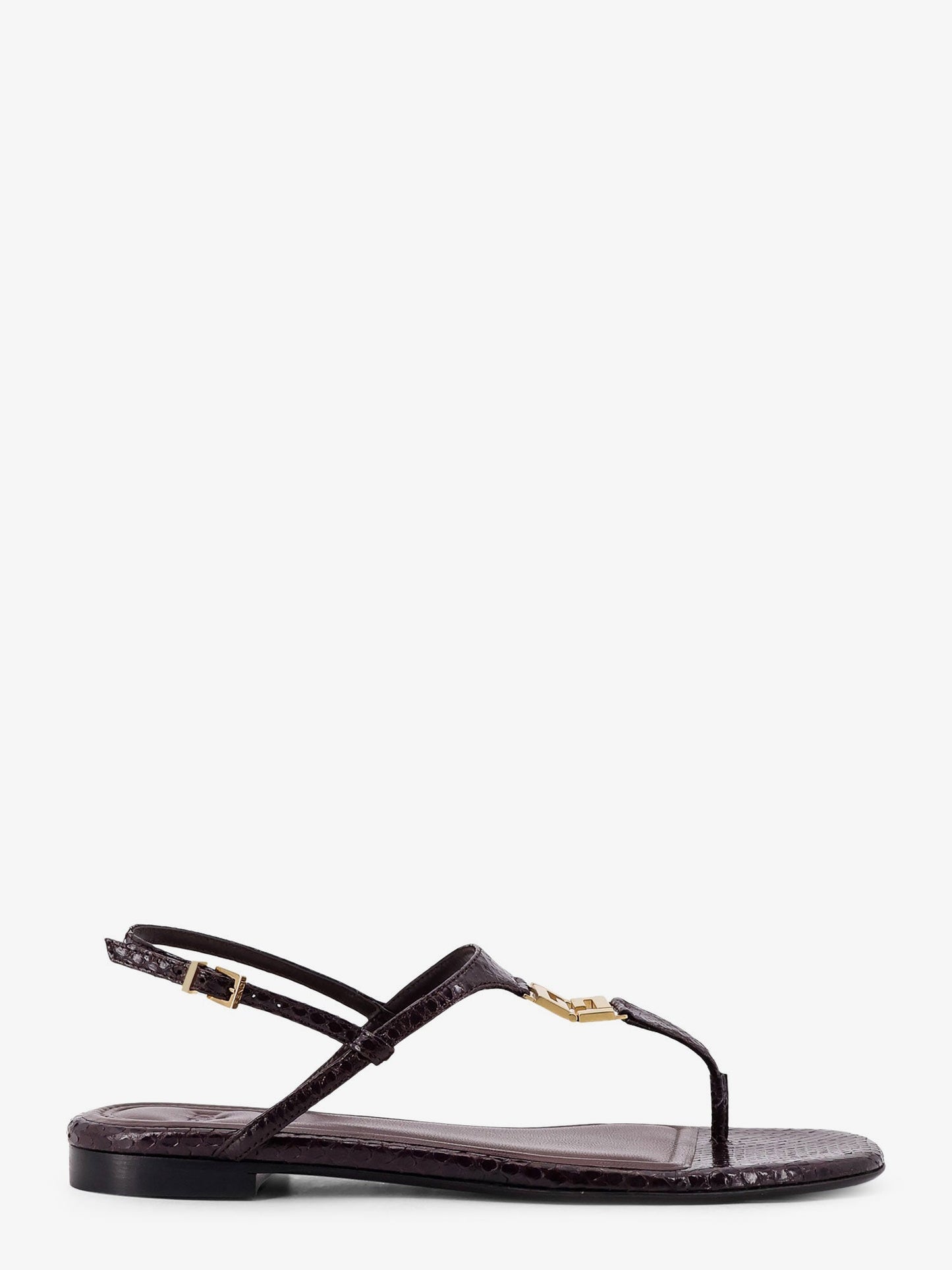 Fendi Women Fold Leather Sandals With Reptile Effect FENDI