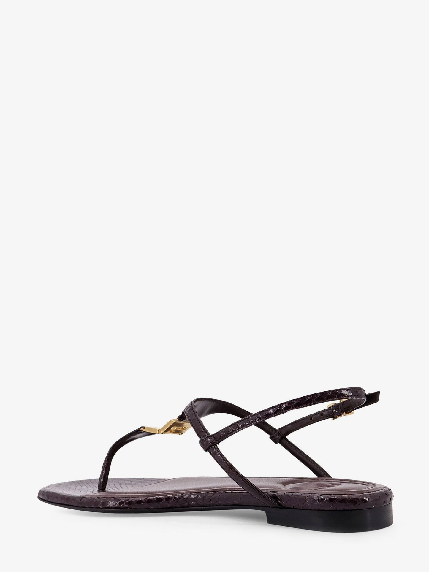 Fendi Women Fold Leather Sandals With Reptile Effect FENDI