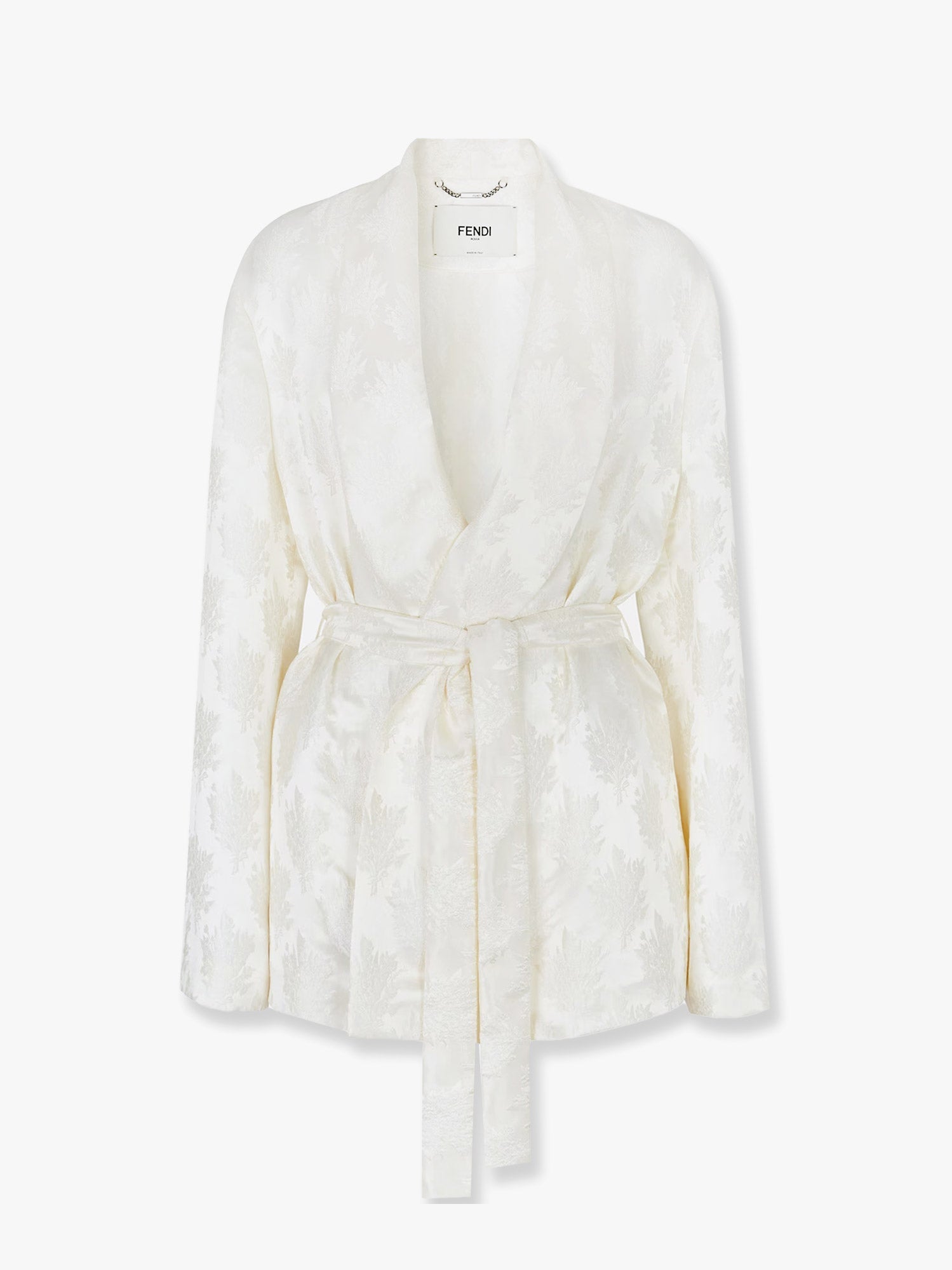 Fendi Women Jacquard Silk Blazer With Floral Motif FENDI