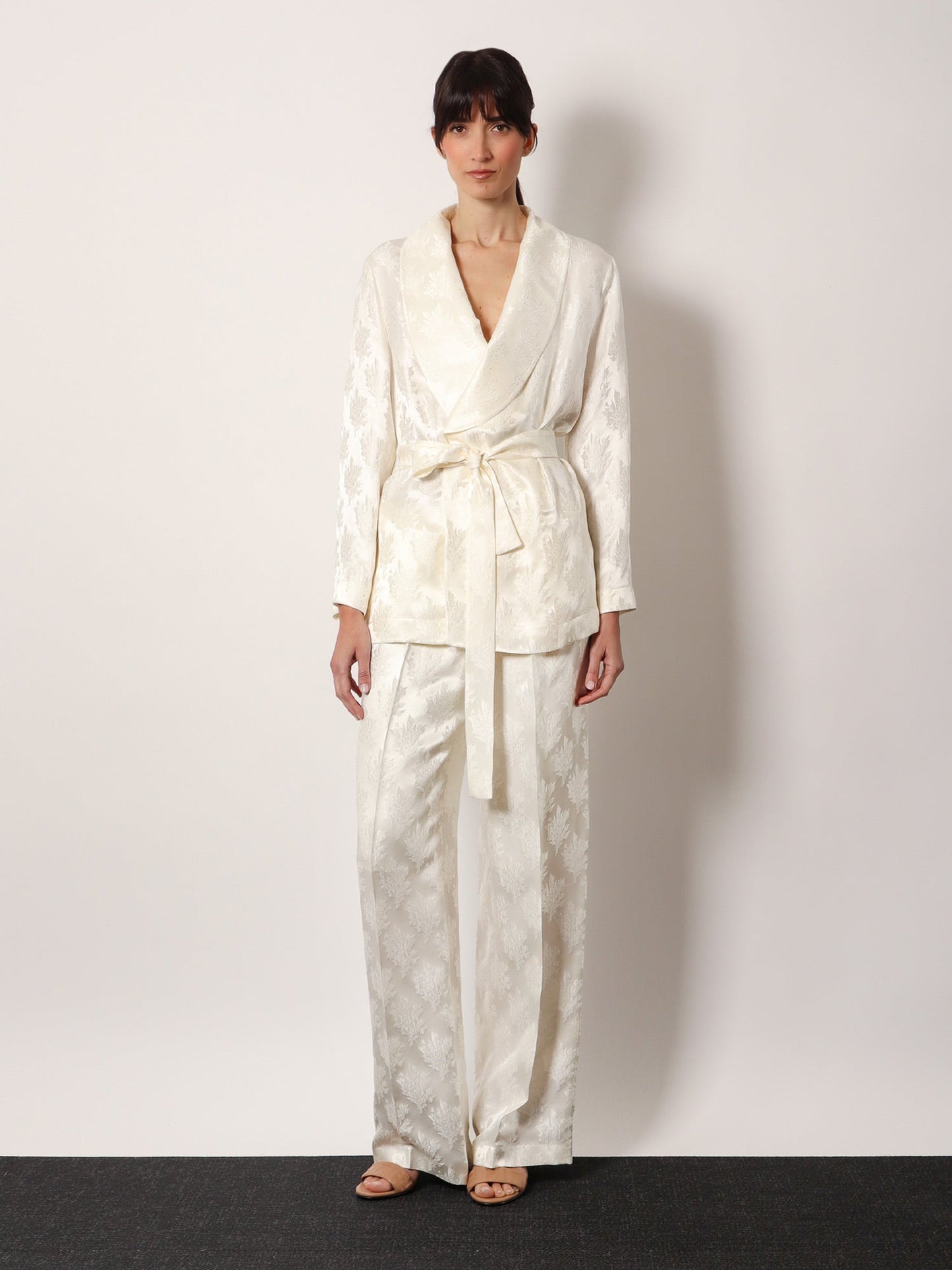 Fendi Women Jacquard Silk Blazer With Floral Motif FENDI