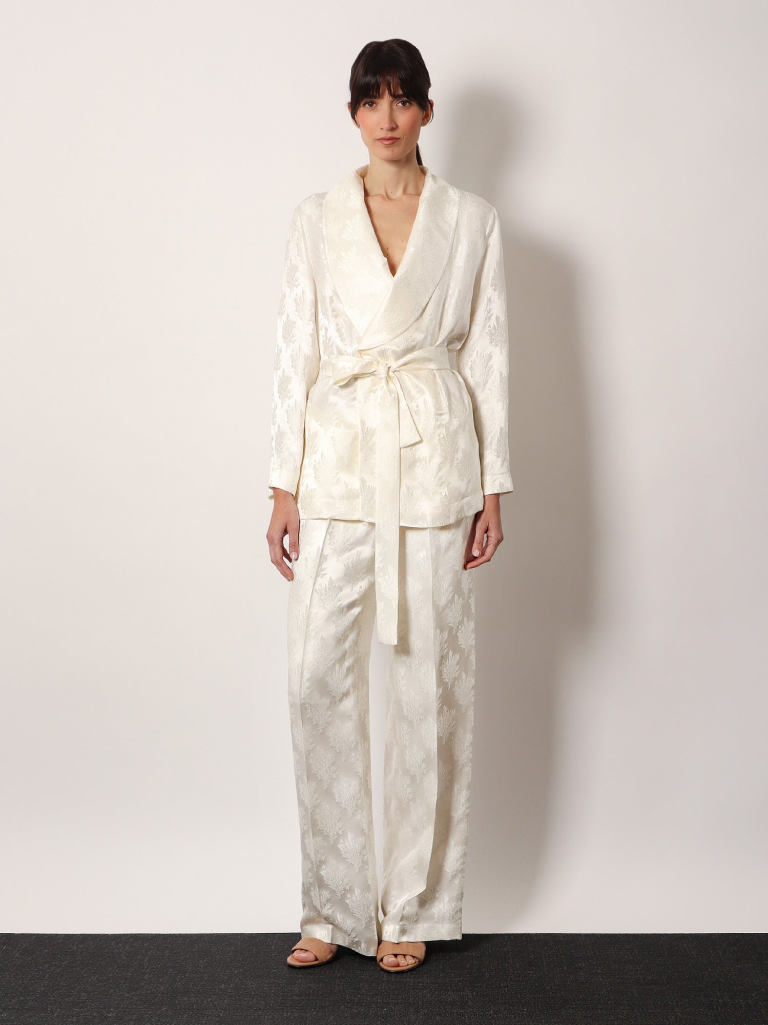 Fendi Women Jacquard Silk Blazer With Floral Motif FENDI