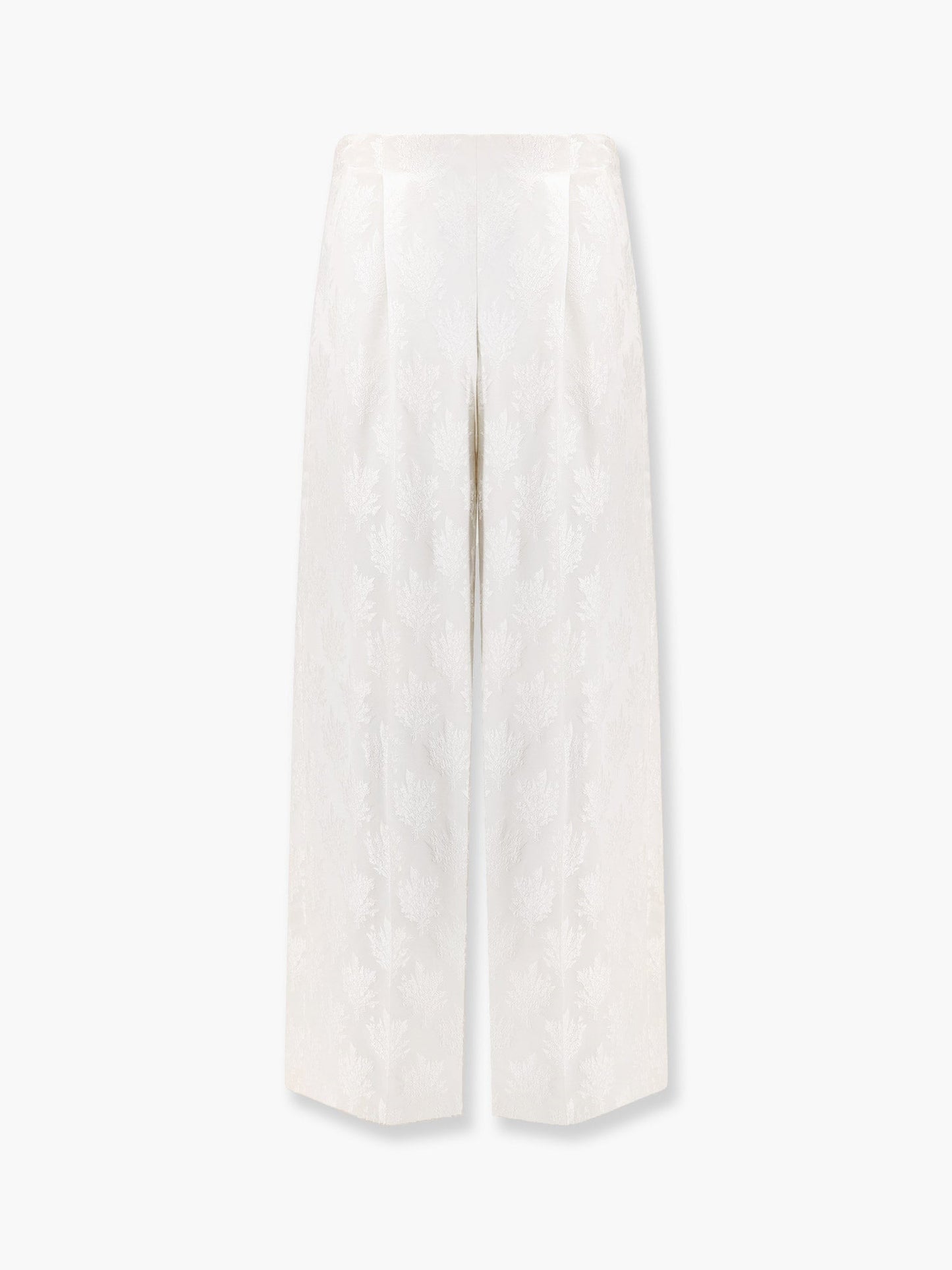 Fendi Women Jacquard Silk Trousers With Floral Motif FENDI