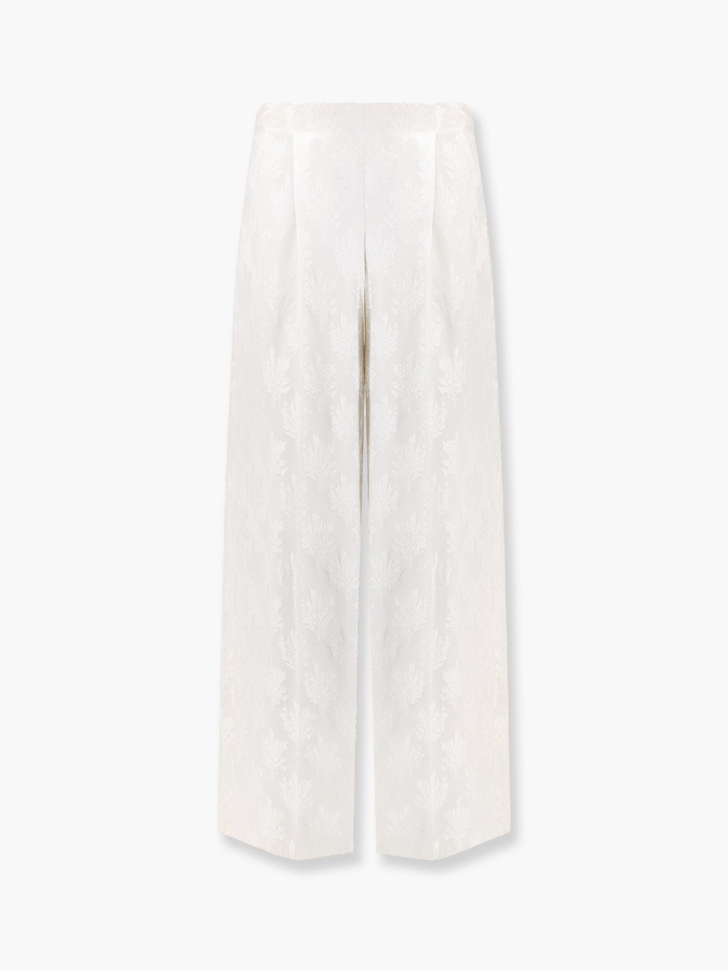 Fendi Women Jacquard Silk Trousers With Floral Motif FENDI