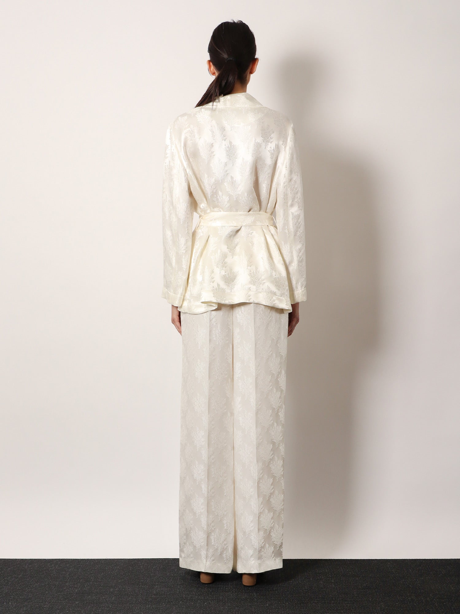 Fendi Women Jacquard Silk Trousers With Floral Motif FENDI