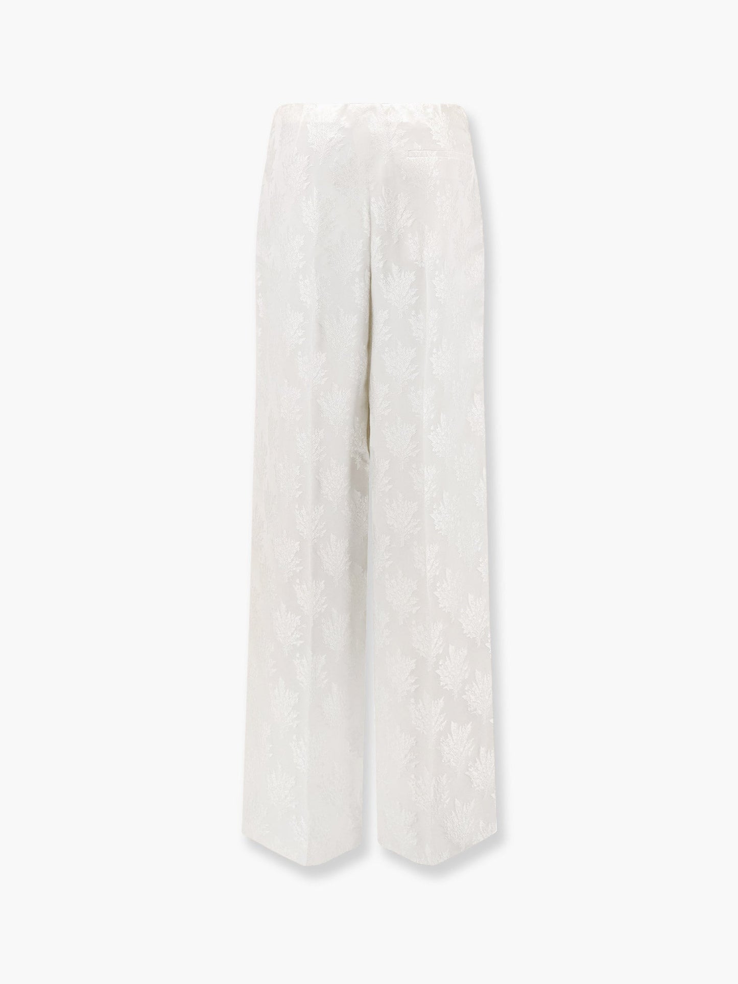 Fendi Women Jacquard Silk Trousers With Floral Motif FENDI