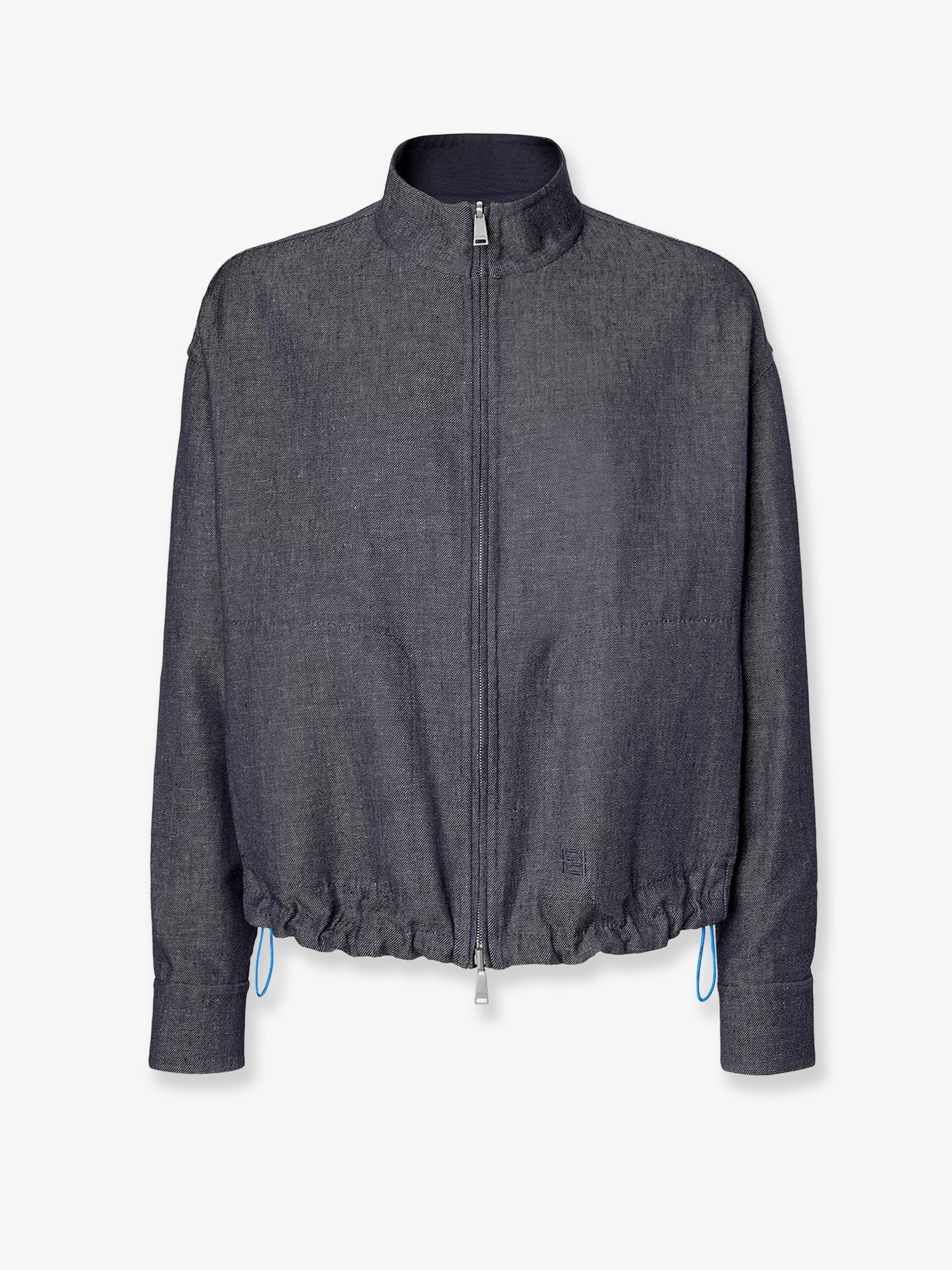 Fendi Men Reversible Denim Jacket With Embroidered Ff Logo FENDI